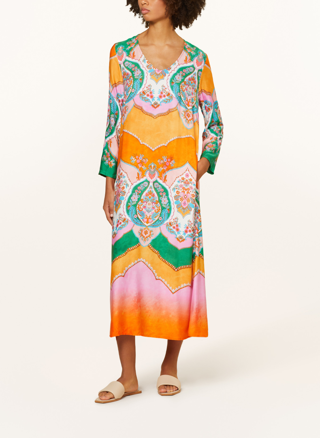 RISY & JERFS Dress TOULON, Color: ORANGE/ PINK/ GREEN (Image 2)