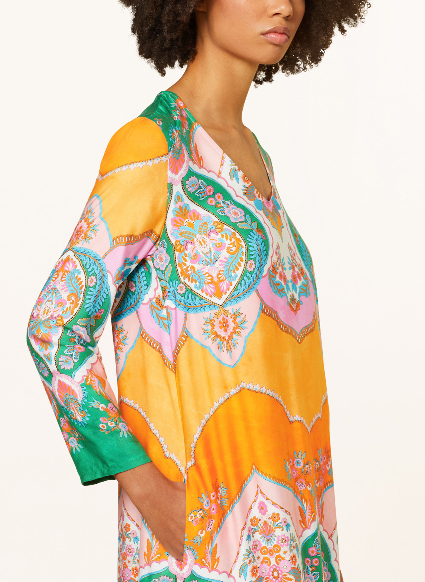 RISY & JERFS Dress TOULON, Color: ORANGE/ PINK/ GREEN (Image 4)