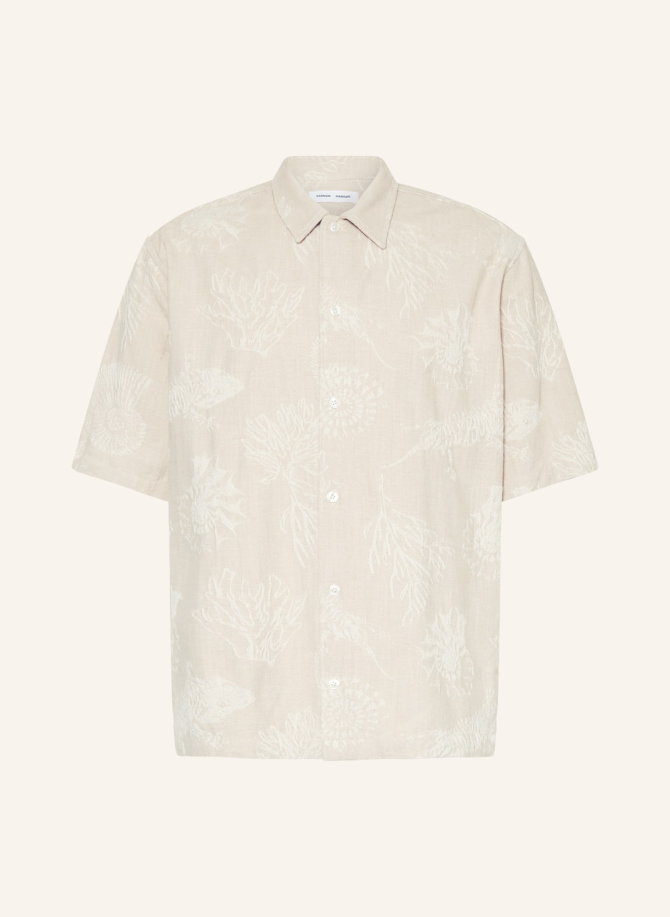 SAMSØE  SAMSØE Short sleeve shirt SAAYO comfort fit, Color: BEIGE (Image 1)