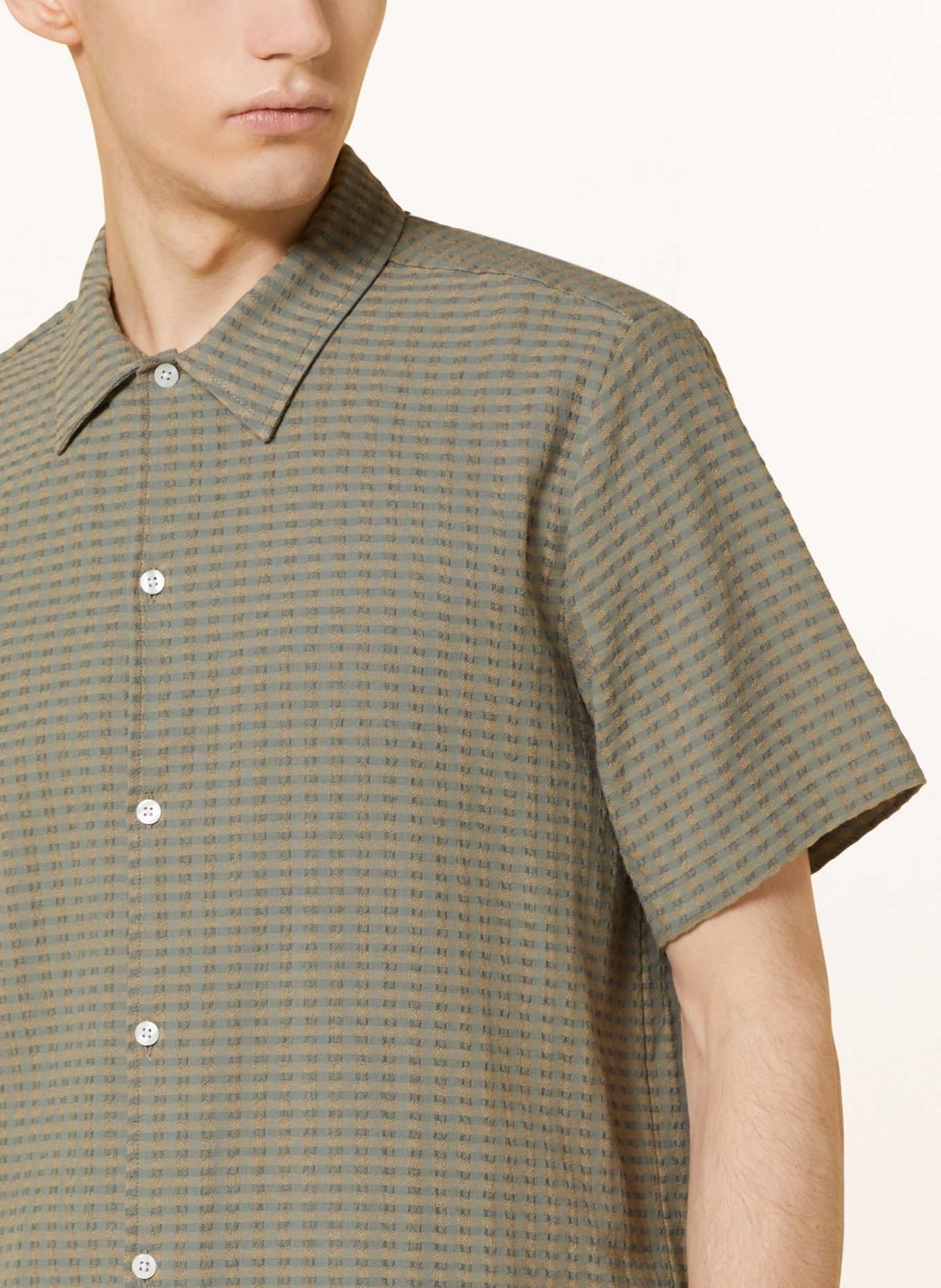 SAMSØE  SAMSØE Short sleeve shirt AVAN comfort fit, Color: OLIVE (Image 4)