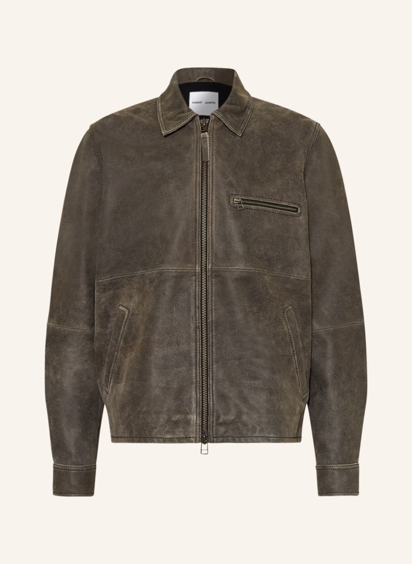 SAMSØE  SAMSØE Leather jacket SATOM, Color: TAUPE (Image 1)