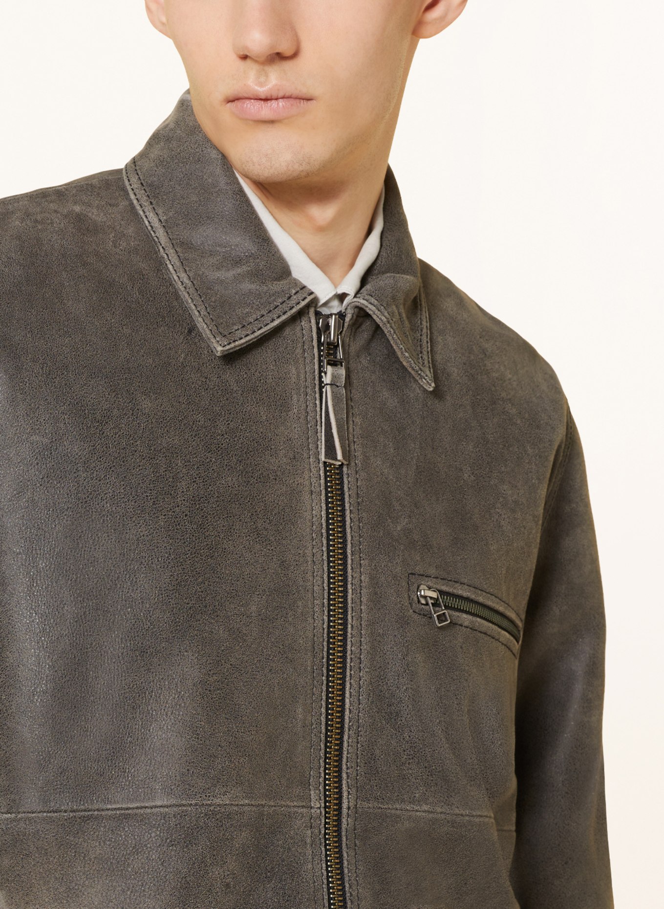 SAMSØE  SAMSØE Leather jacket SATOM, Color: TAUPE (Image 4)