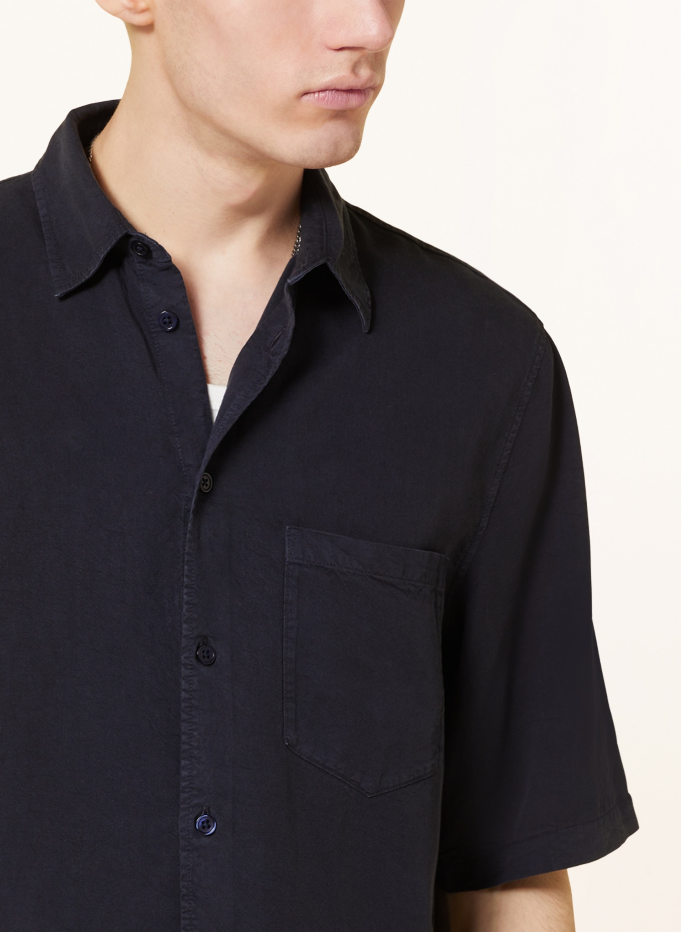 SAMSØE  SAMSØE Short sleeve shirt SATARO comfort fit, Color: DARK BLUE (Image 4)