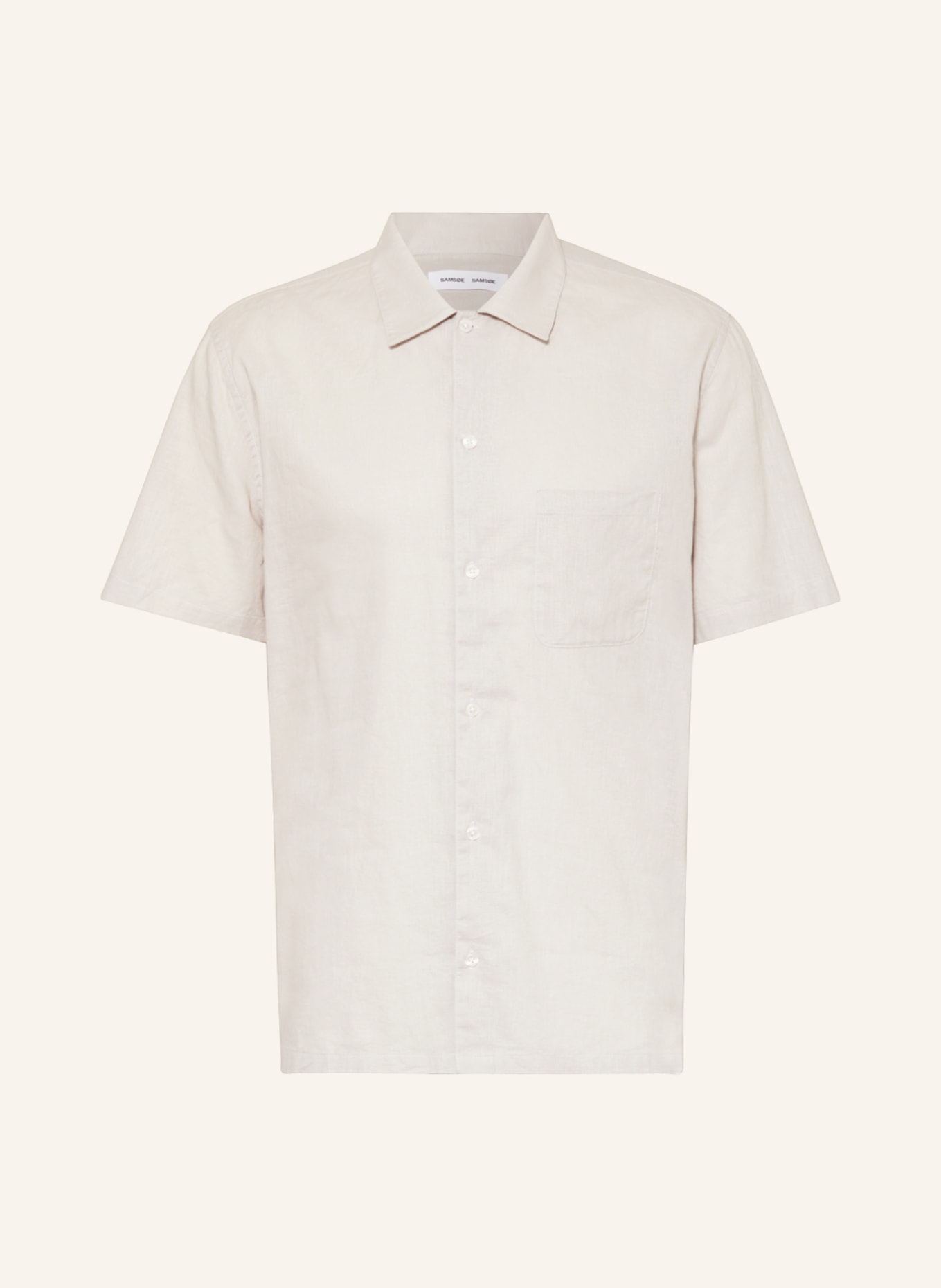 SAMSØE  SAMSØE Short sleeve shirt AVAN comfort fit, Color: LIGHT GRAY (Image 1)