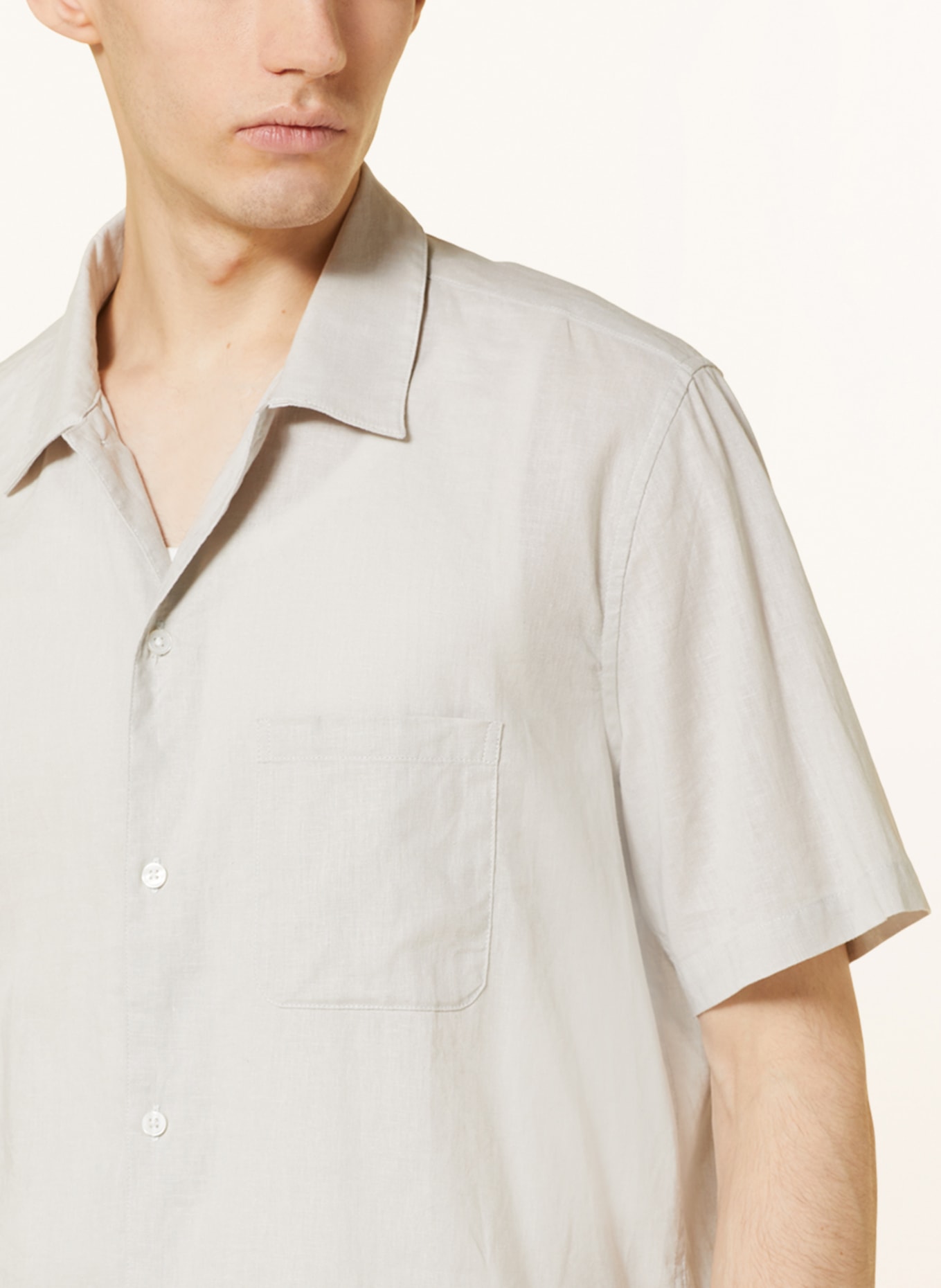SAMSØE  SAMSØE Short sleeve shirt AVAN comfort fit, Color: LIGHT GRAY (Image 4)