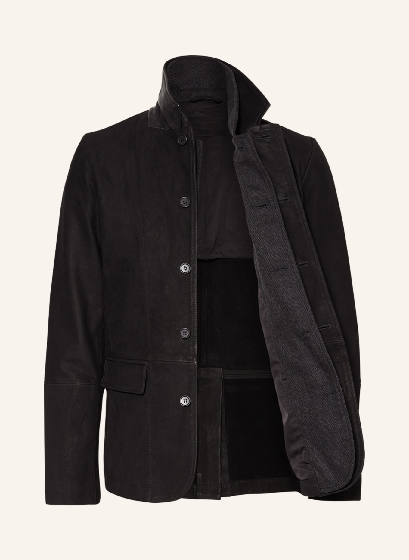 ALLSAINTS Leather jacket SURVEY regular fit, Color: BLACK (Image 4)