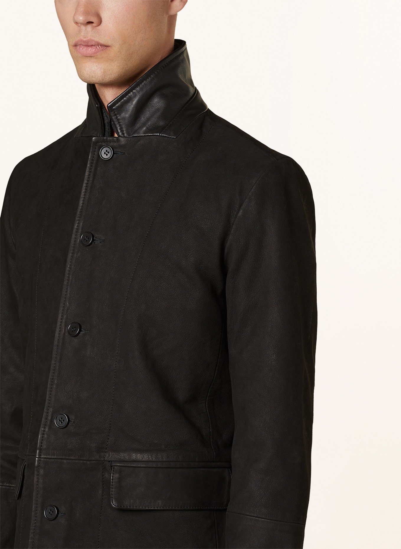 ALLSAINTS Leather jacket SURVEY regular fit, Color: BLACK (Image 5)