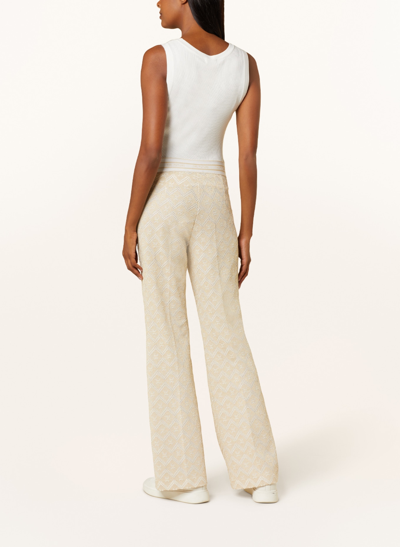CAMBIO Wide leg trousers FRANCIS with glitter thread, Color: BEIGE (Image 3)