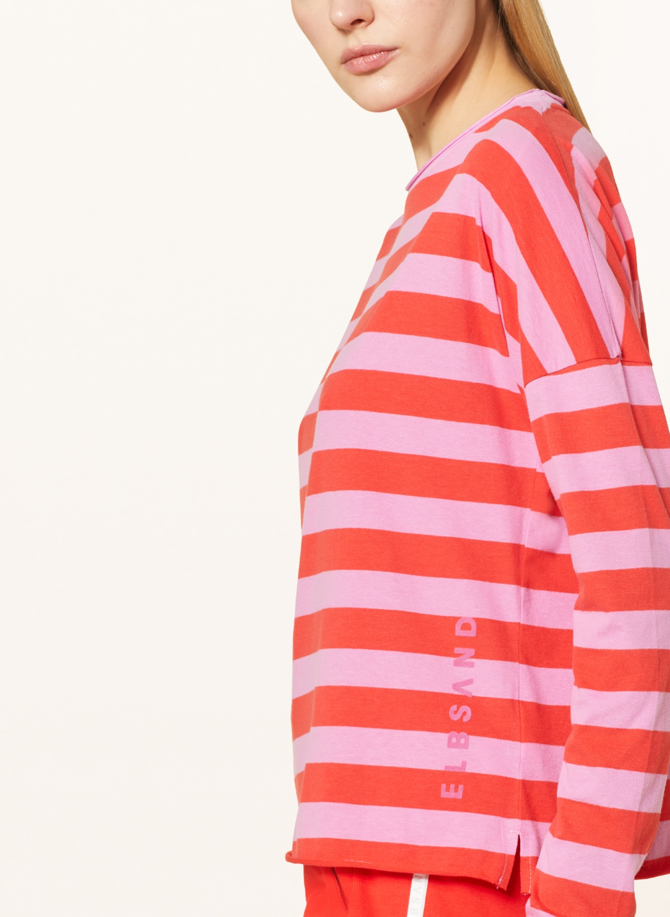 ELBSAND Koszulka z długim rękawem MILIA, Kolor: CZERWONY/ MOCNORÓŻOWY (Obrazek 4)