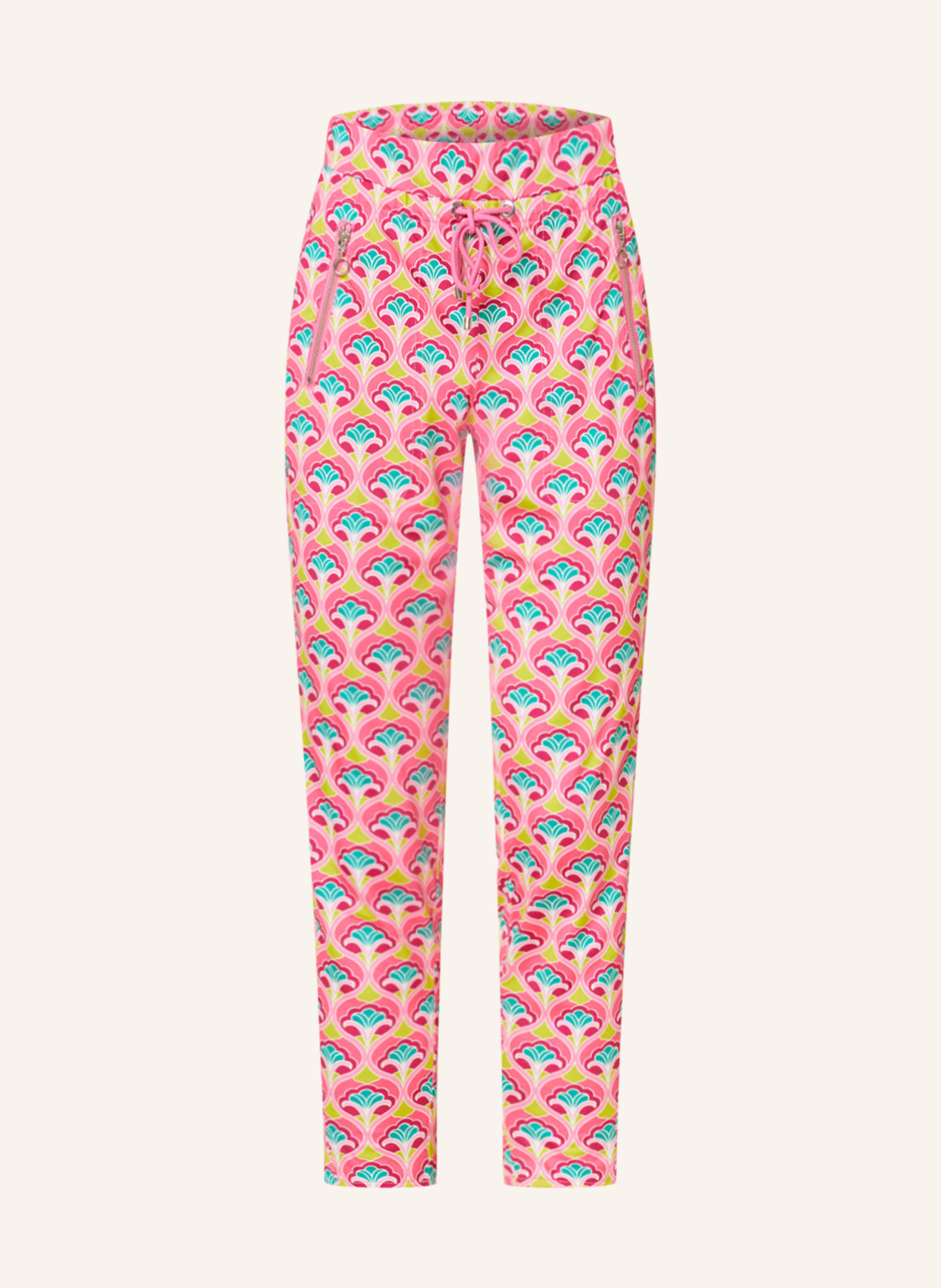 MAC Jersey pants EASY in jogger style, Color: PINK/ LIGHT PINK/ TEAL (Image 1)
