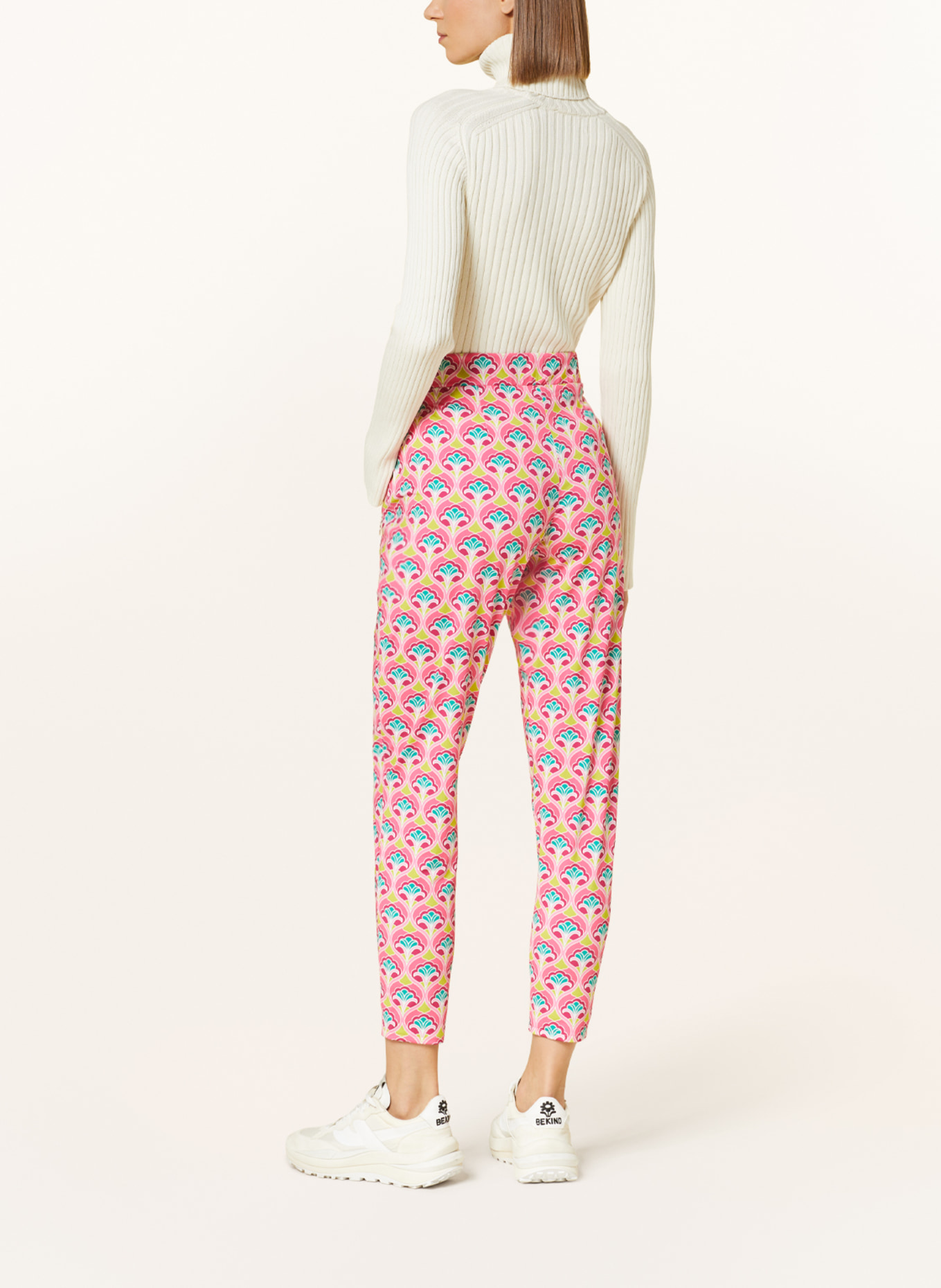 MAC Jersey pants EASY in jogger style, Color: PINK/ LIGHT PINK/ TEAL (Image 3)