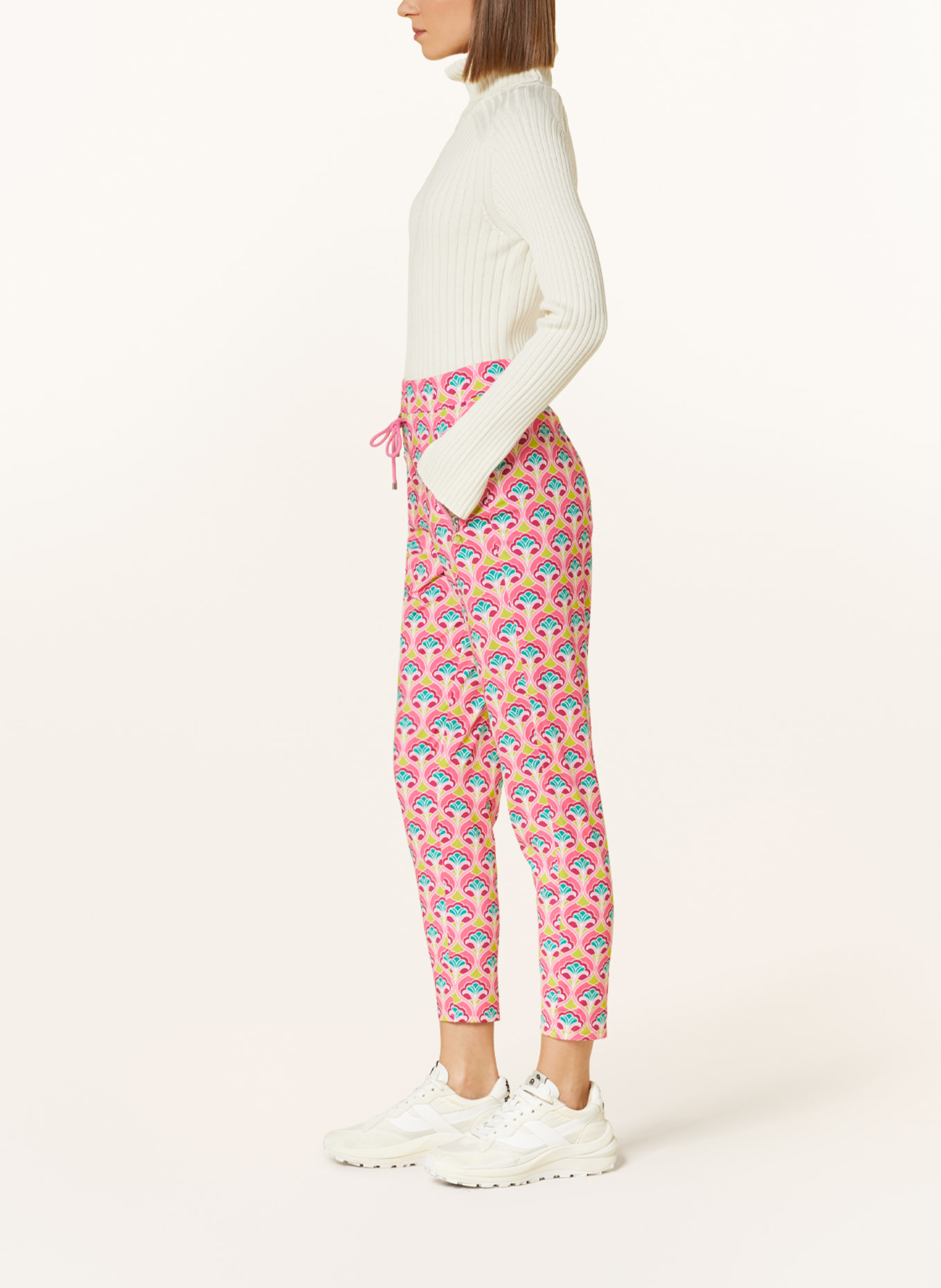 MAC Jersey pants EASY in jogger style, Color: PINK/ LIGHT PINK/ TEAL (Image 4)