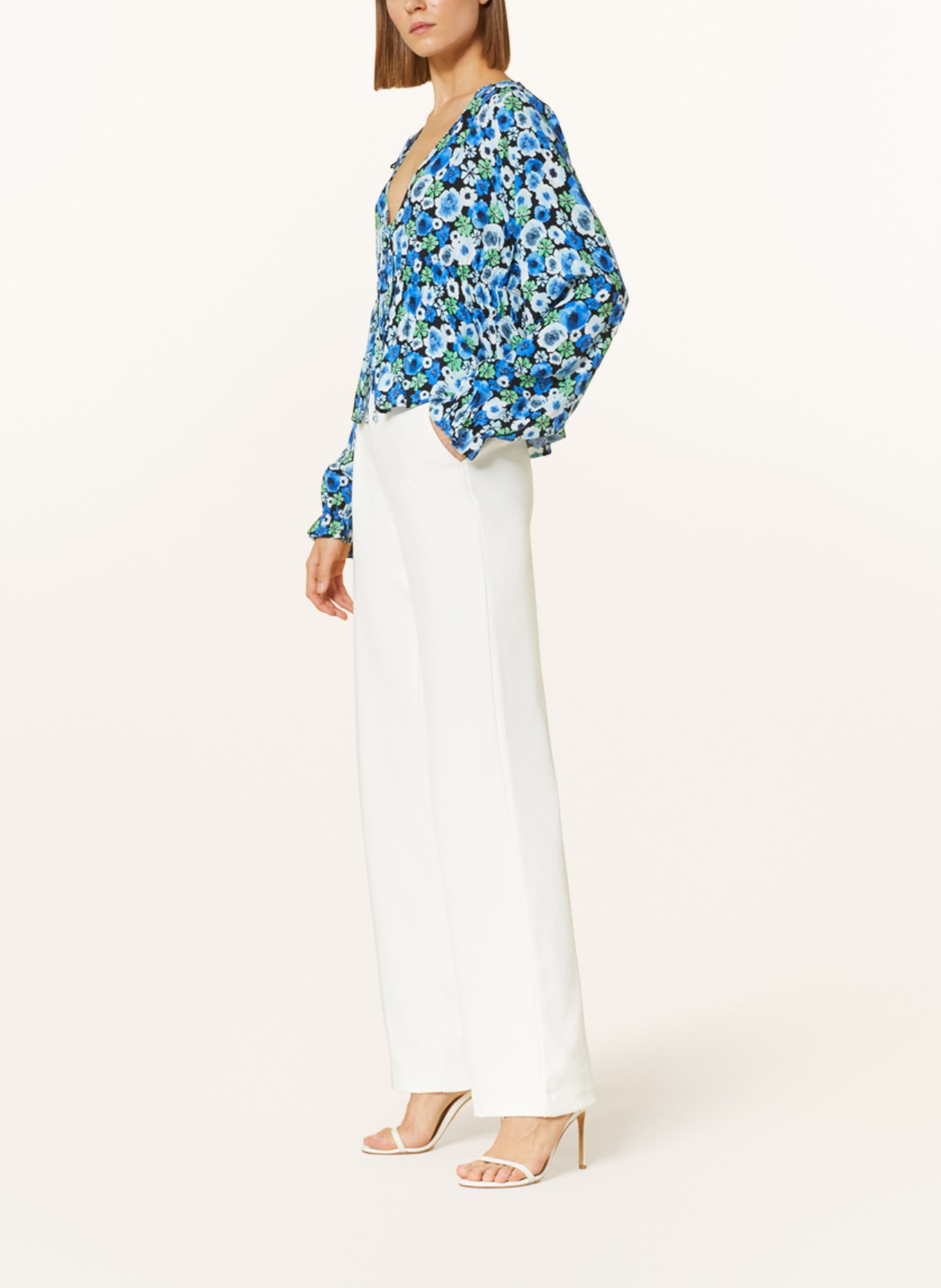 MAC Wide leg trousers CHIARA made of jersey, Color: CREAM (Image 4)