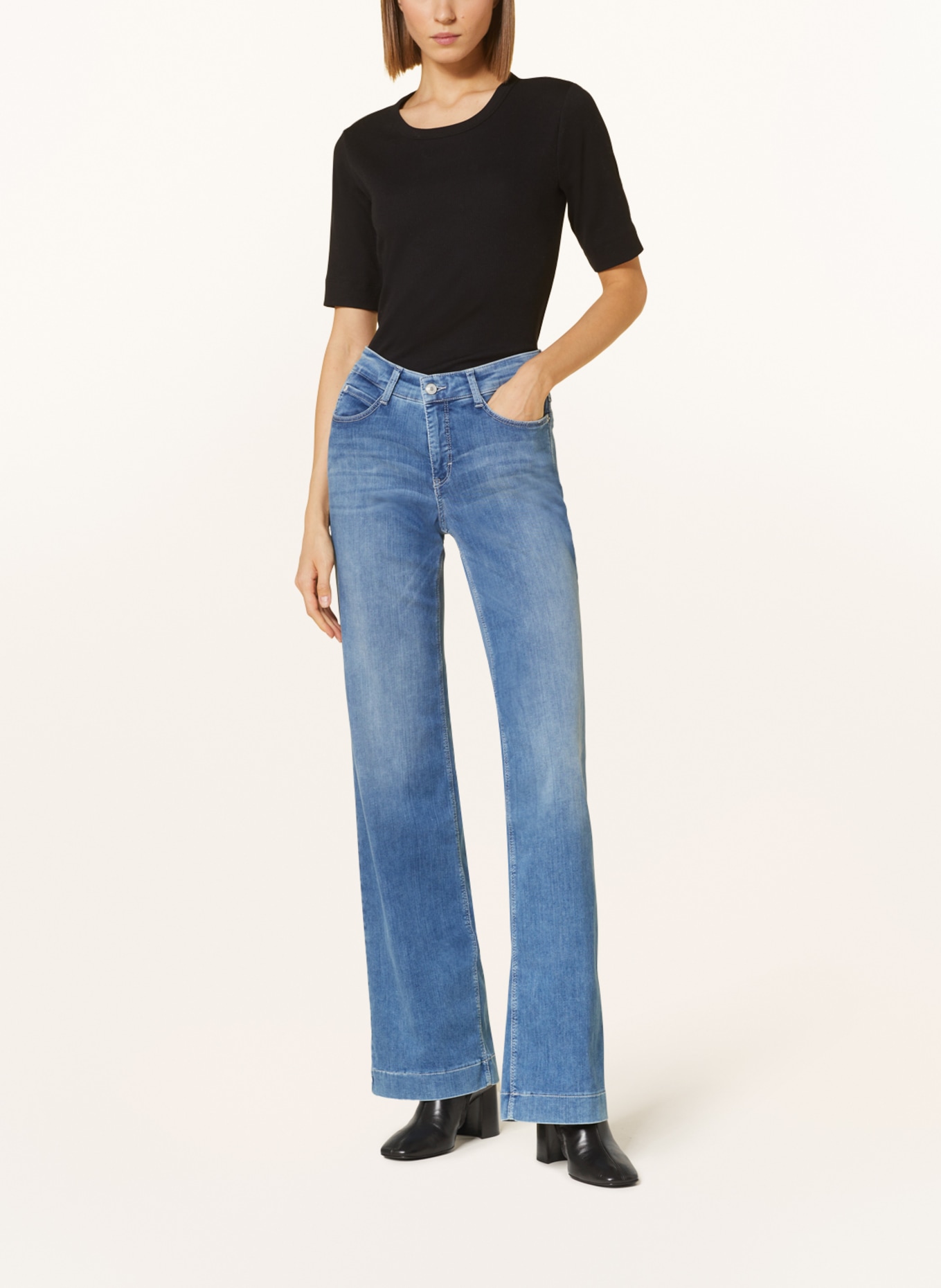 MAC Straight Jeans DREAM WIDE: D490 summer mid blue wash