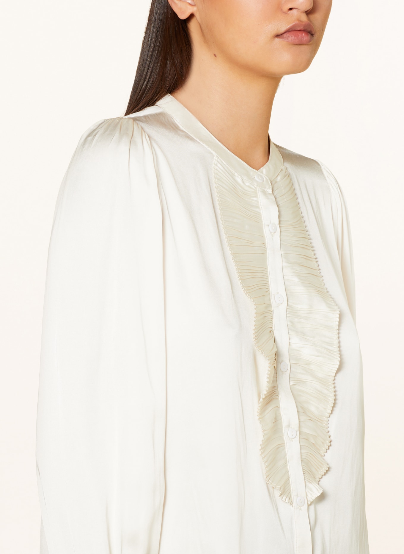 NEO NOIR Satin blouse ZOLA, Color: ECRU (Image 4)