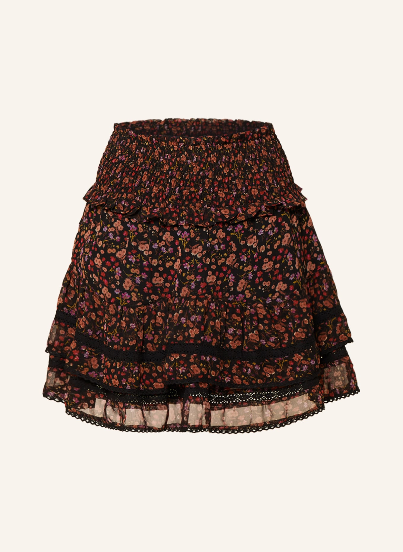 NEO NOIR Skirt MARNA with ruffles, Color: BLACK/ BROWN (Image 1)