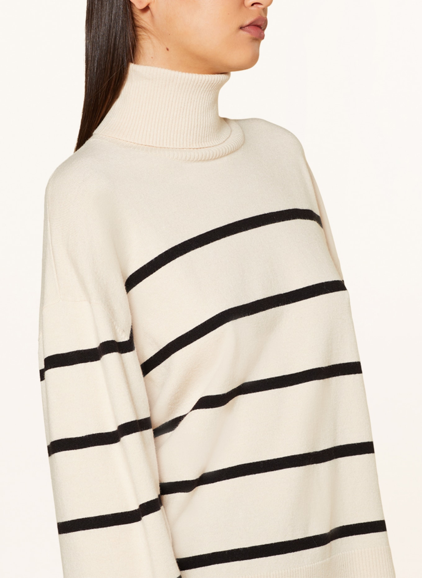 NEO NOIR Turtleneck sweater RUBY, Color: BEIGE/ BLACK (Image 4)