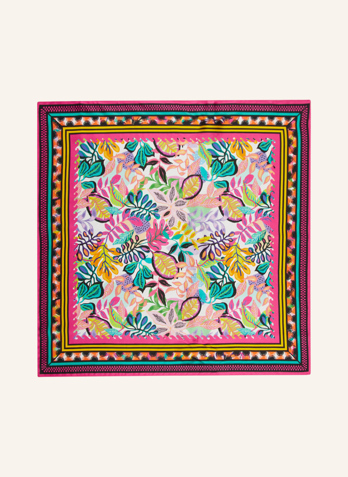 darling harbour Silk scarf, Color: PINK/ DARK YELLOW/ WHITE (Image 2)