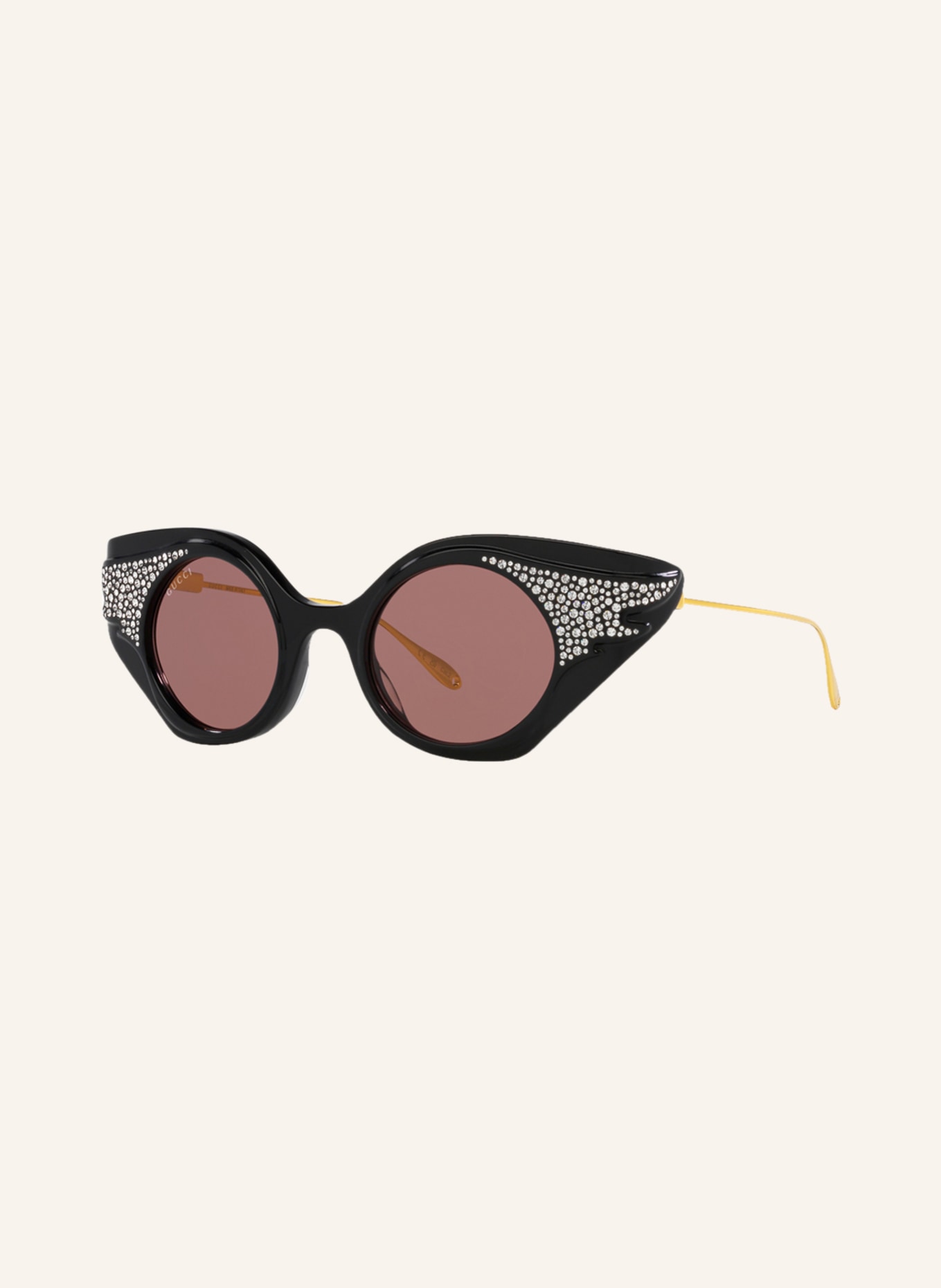 GUCCI Sunglasses GC002002 with decorative gems, Color: 1100D1 - BLACK/ BROWN (Image 1)