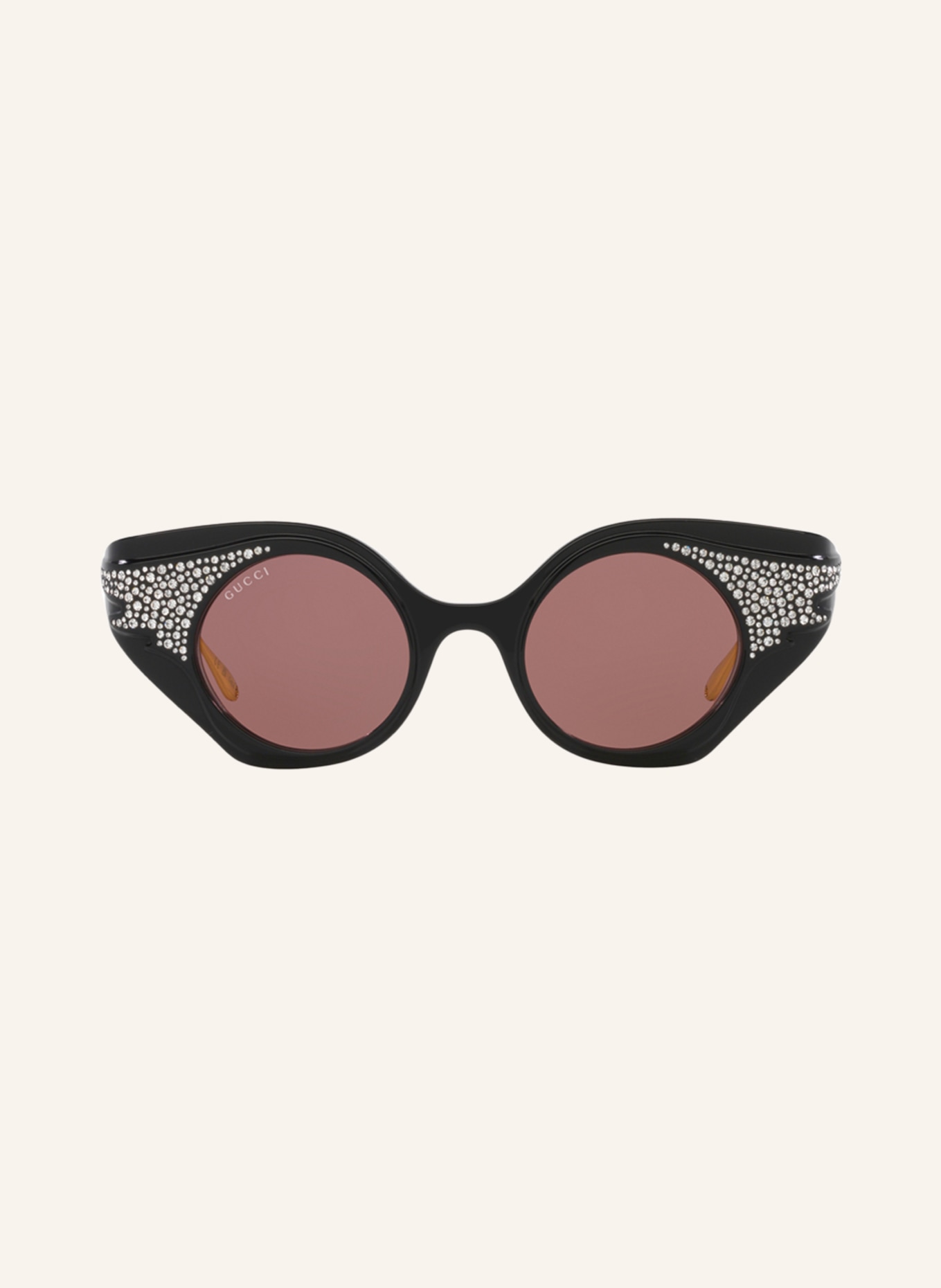 GUCCI Sunglasses GC002002 with decorative gems, Color: 1100D1 - BLACK/ BROWN (Image 2)