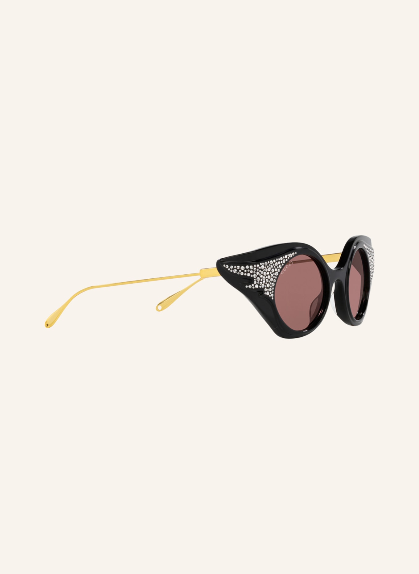 GUCCI Sunglasses GC002002 with decorative gems, Color: 1100D1 - BLACK/ BROWN (Image 3)