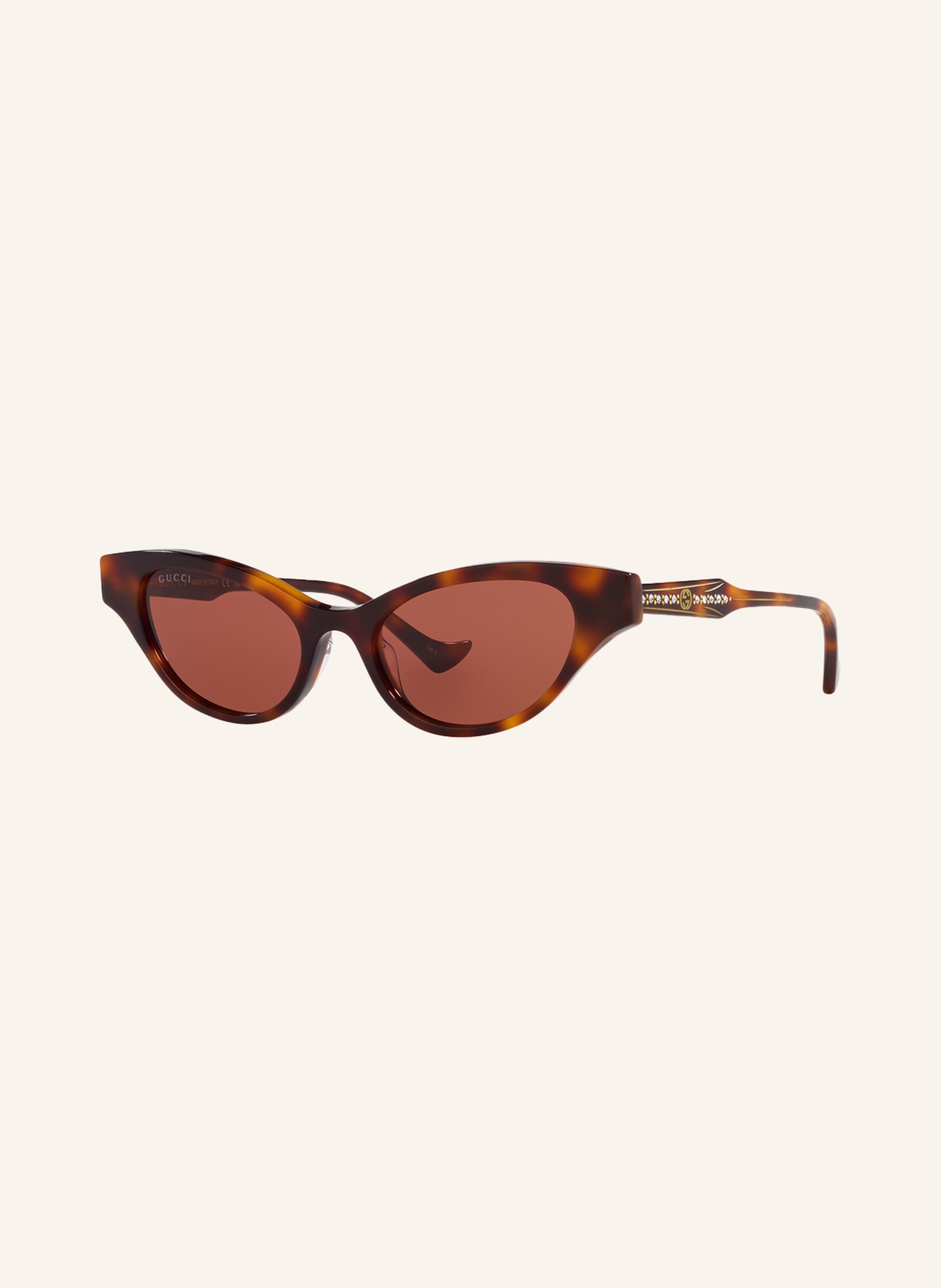 GUCCI Sonnenbrille GC002069 mit Schmucksteinen: 4402U1 - HAVANA/ ROT