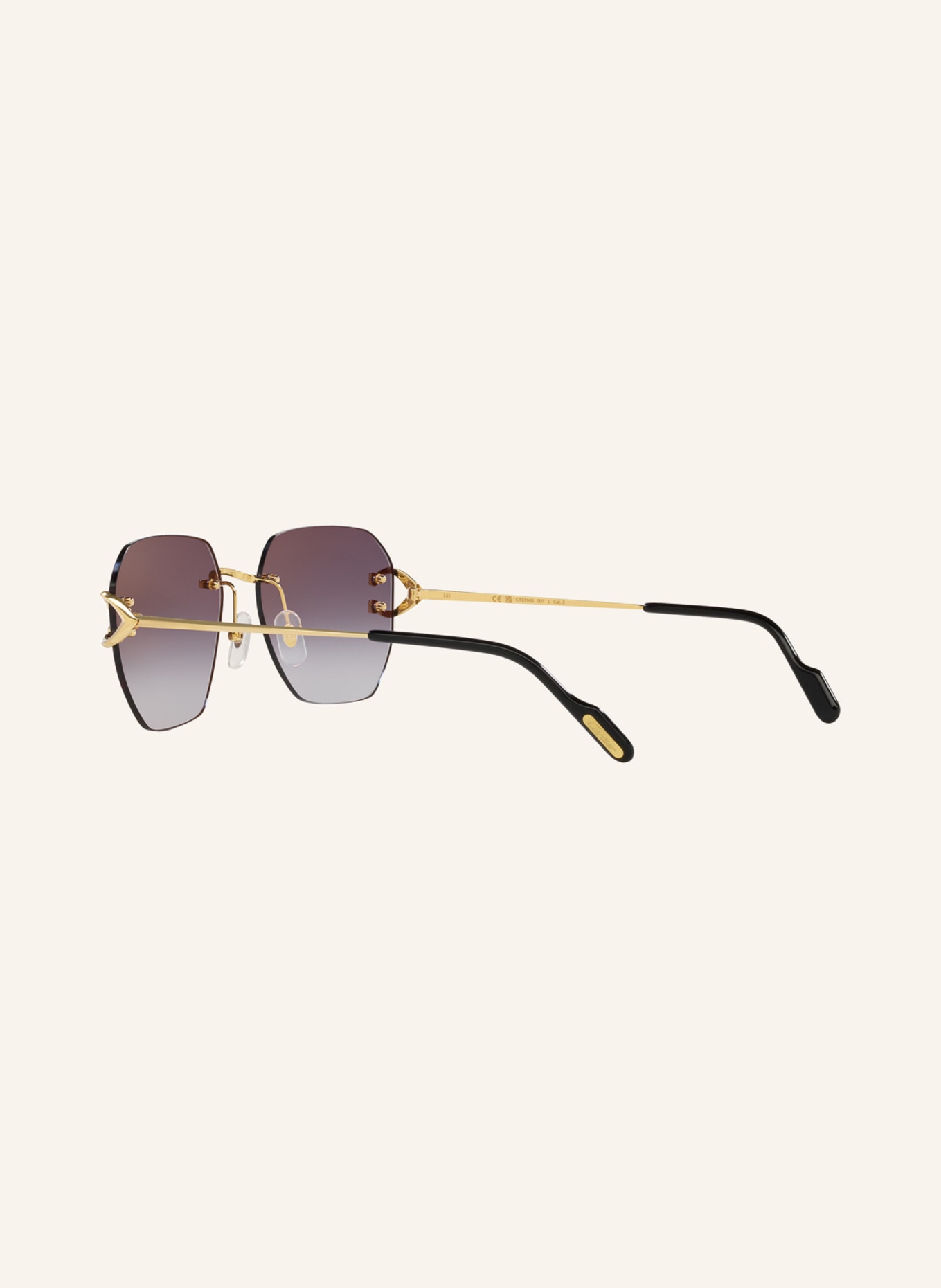 Cartier Sunglasses 6L001667, Color: 2300L1 - GOLD/DARK GRAY GRADIENT (Image 4)