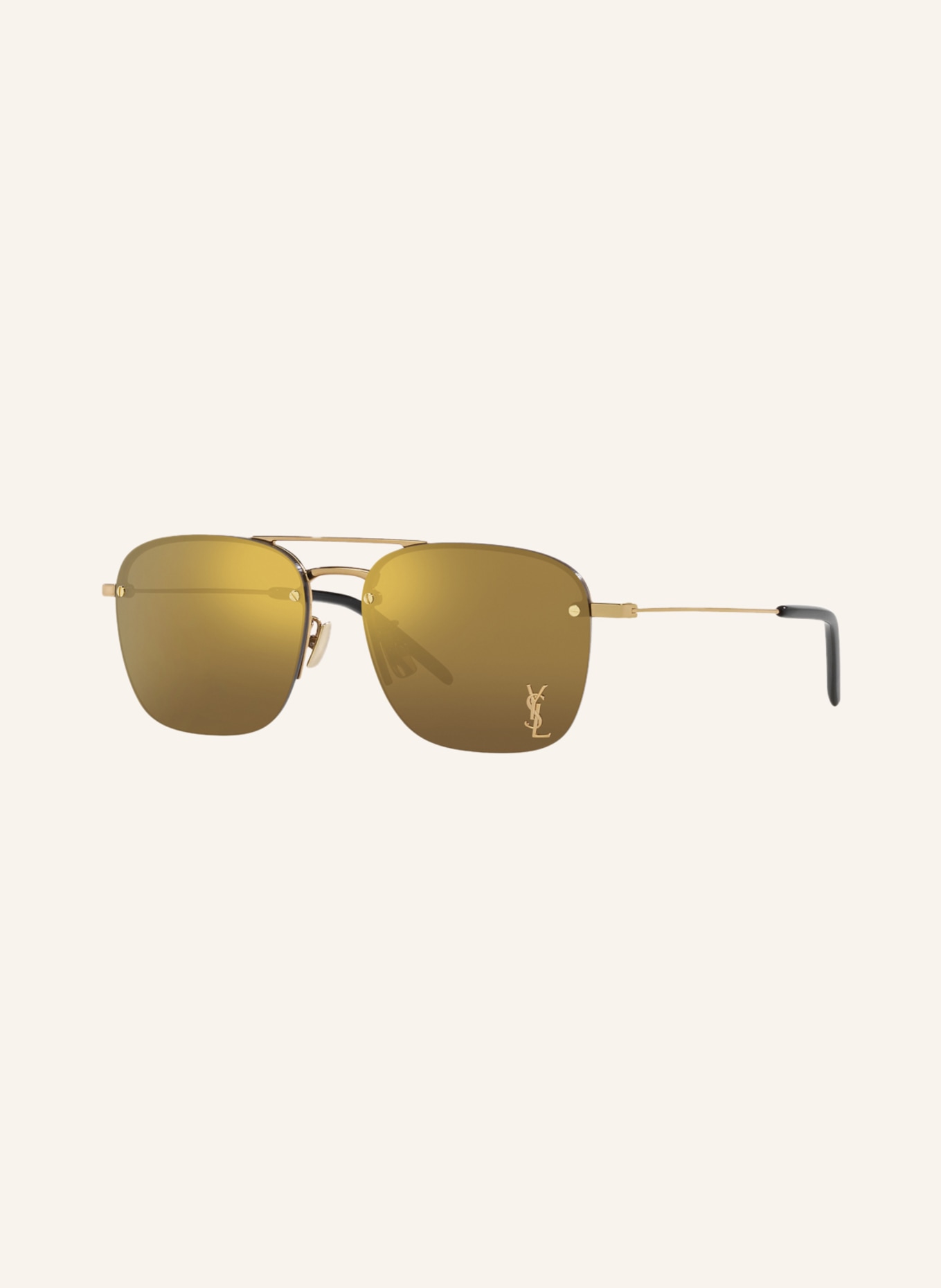 SAINT LAURENT Sunglasses YS000490, Color: 1700D1 - GOLD/ BROWN (Image 1)