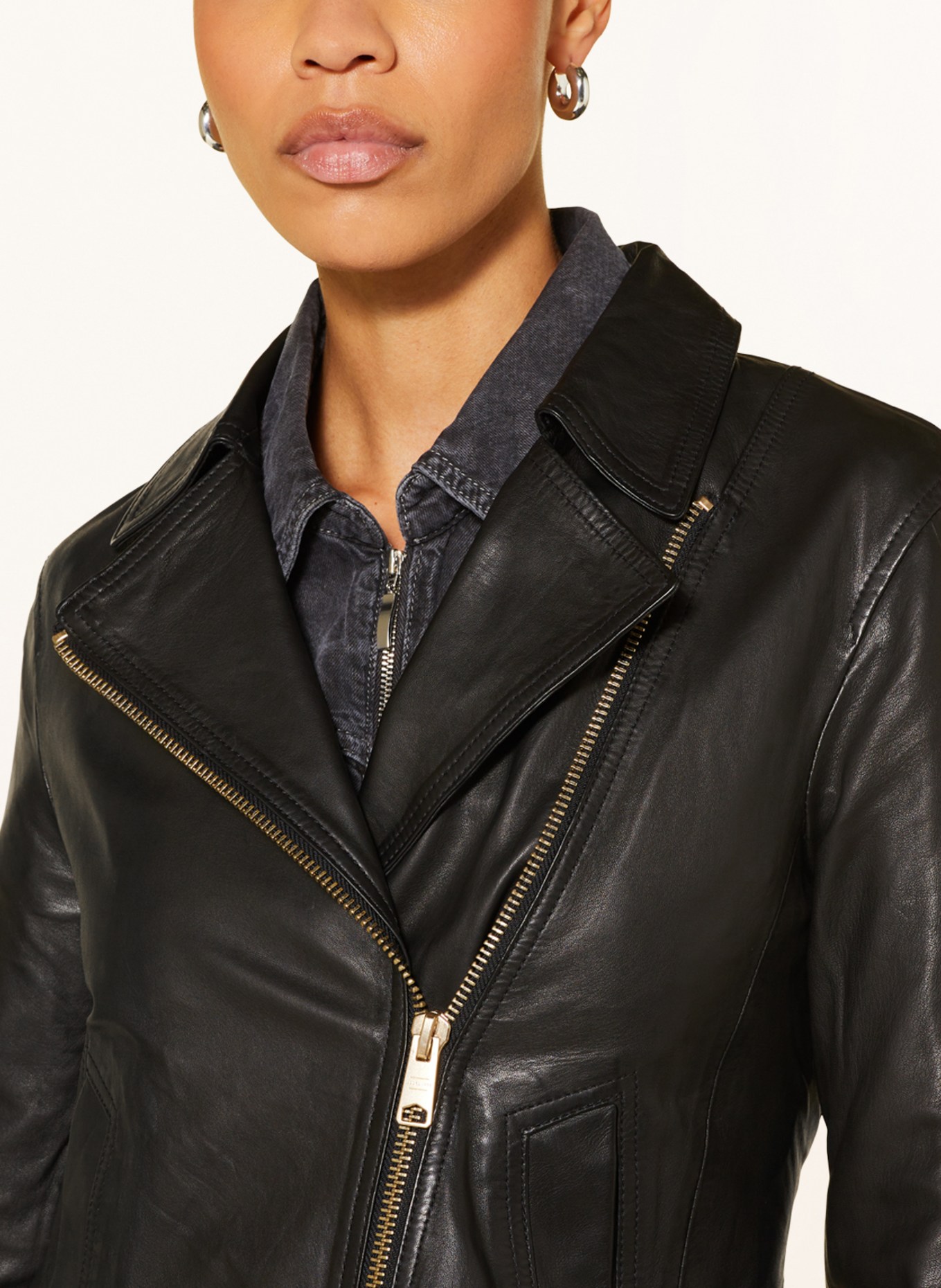 ALLSAINTS Leather jacket VELA, Color: BLACK (Image 4)
