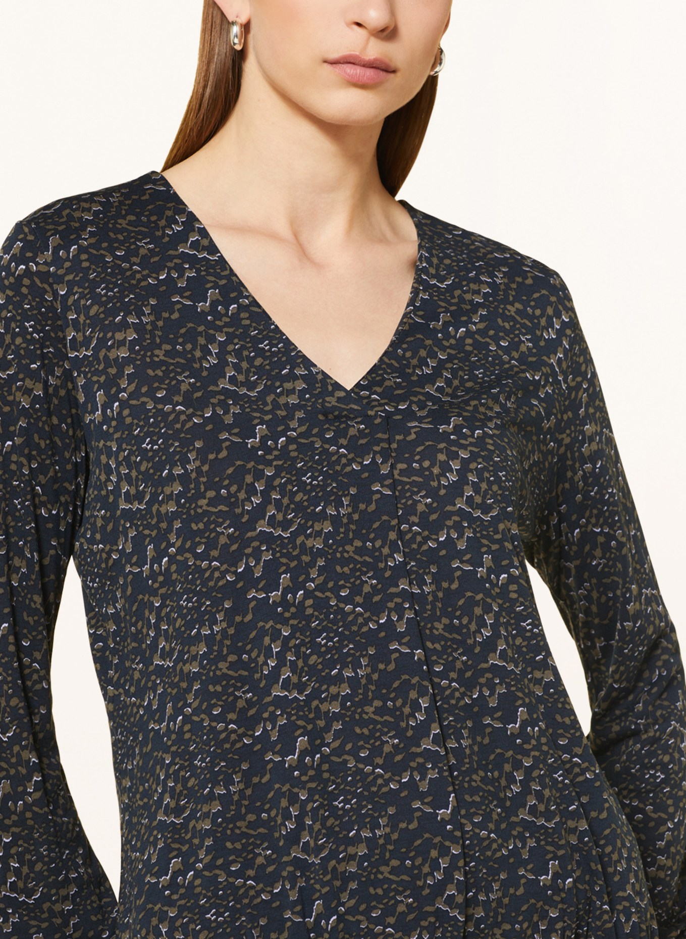 OPUS Shirt blouse SANNAH made of jersey, Color: DARK BLUE/ TAUPE/ LIGHT PURPLE (Image 4)
