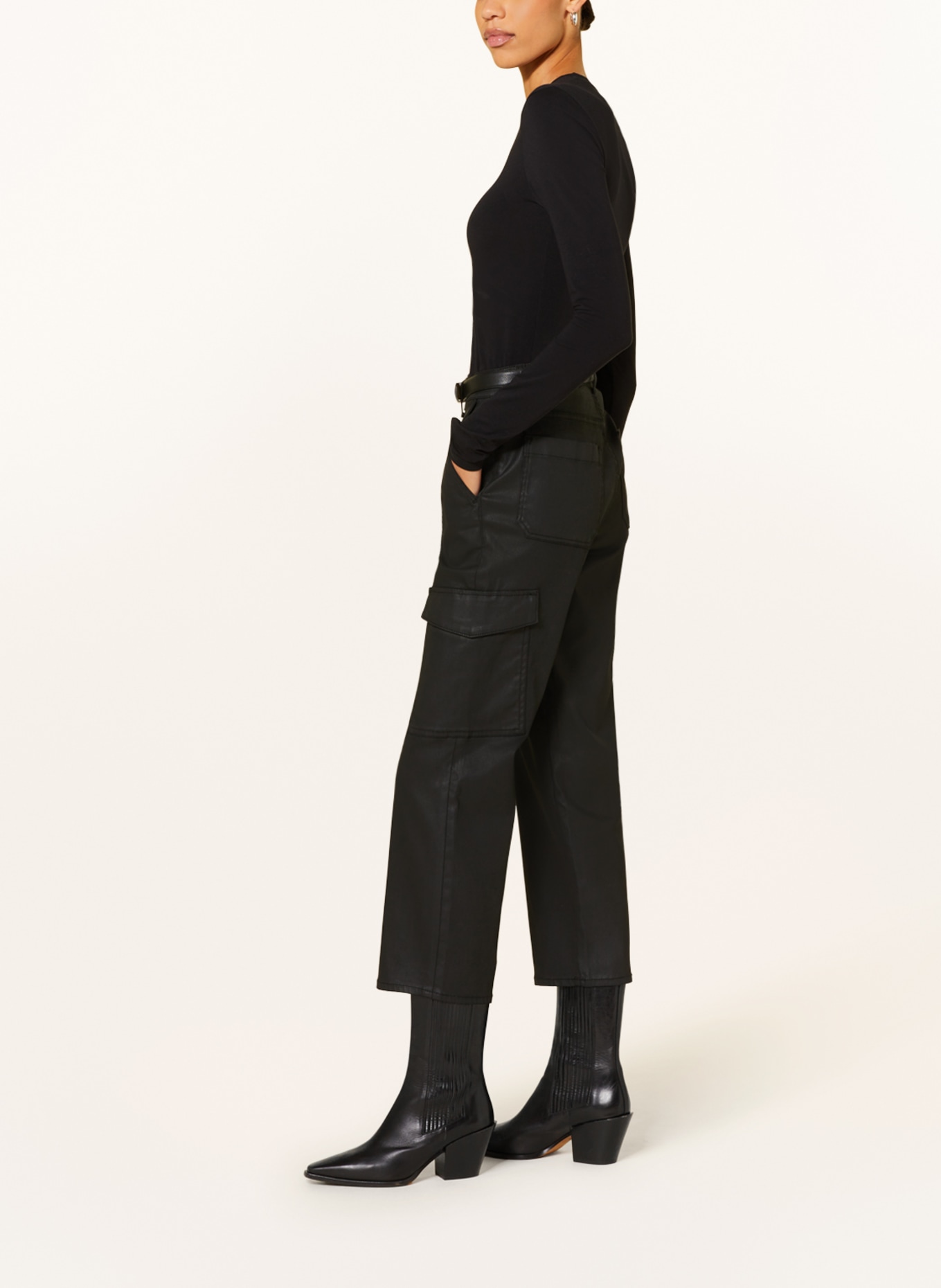 7 for all mankind Cargo pants LOGAN, Color: BLACK (Image 4)