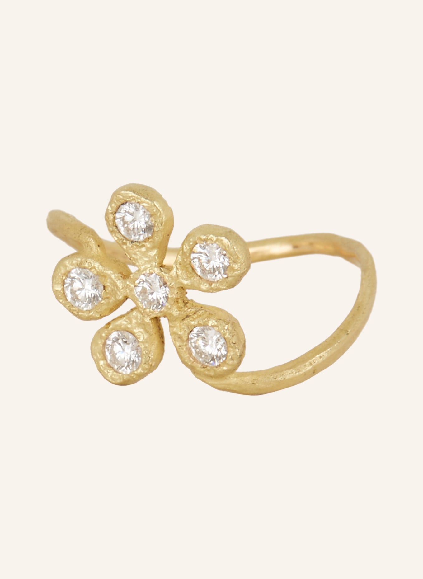 ELHANATI Ring SMALL FLOWER, Color: GOLD/ WHITE (Image 1)