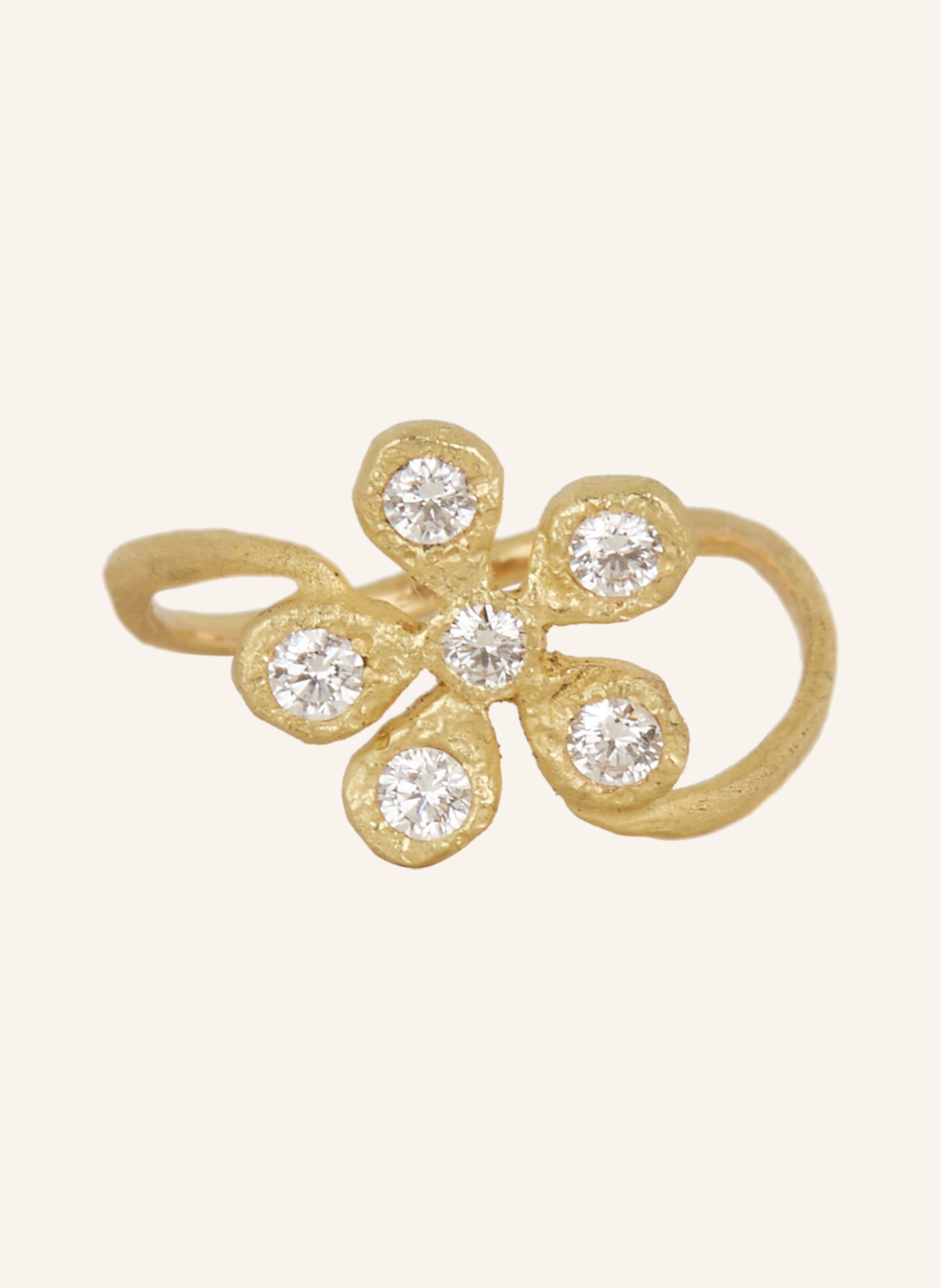 ELHANATI Ring SMALL FLOWER, Color: GOLD/ WHITE (Image 2)
