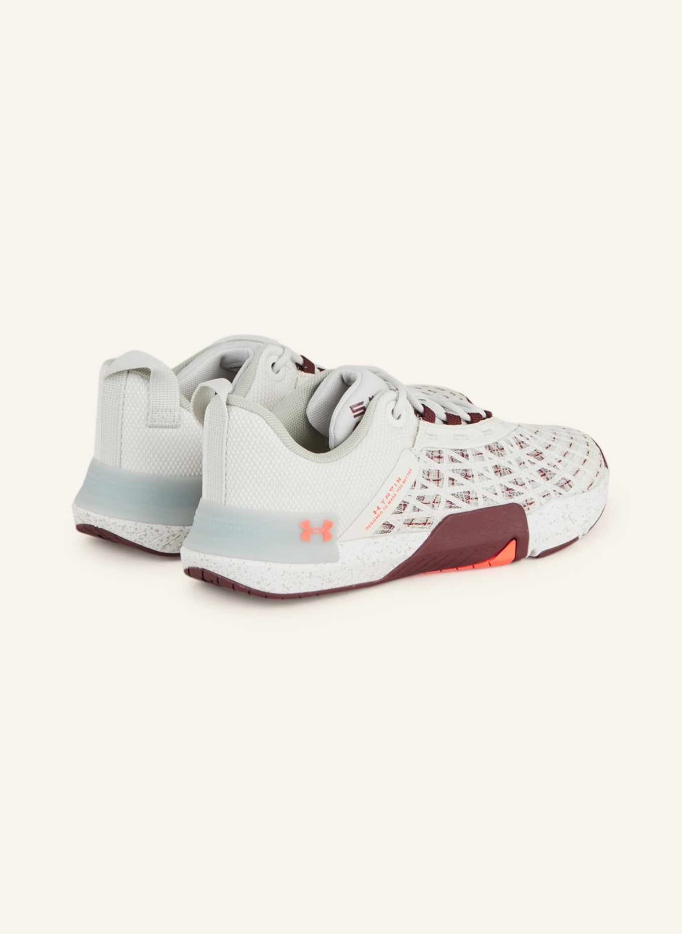 UNDER ARMOUR Fitness shoes UA TRIBASE™ REIGN 5, Color: WHITE/ DARK RED (Image 2)