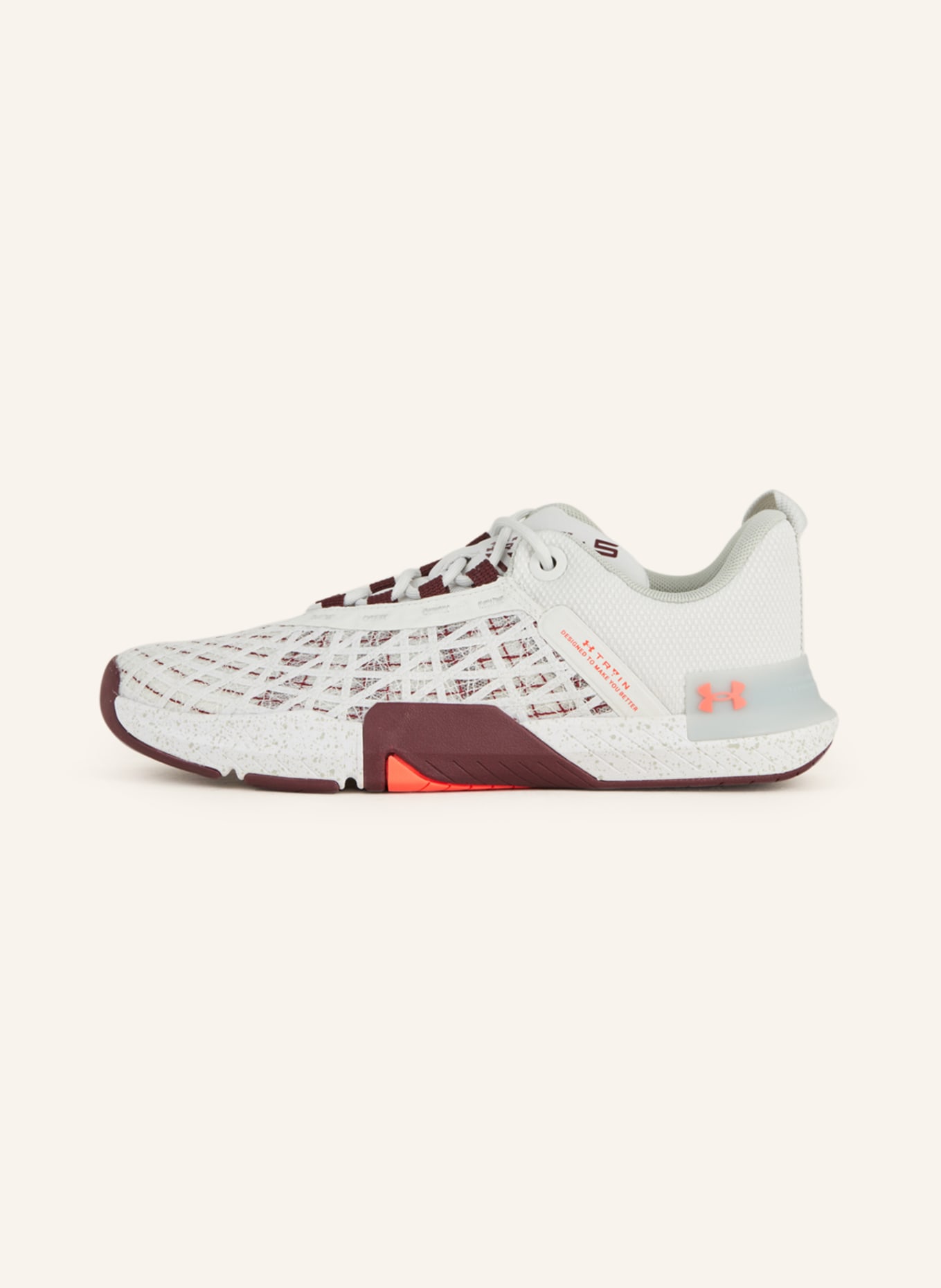 UNDER ARMOUR Fitness shoes UA TRIBASE™ REIGN 5, Color: WHITE/ DARK RED (Image 4)