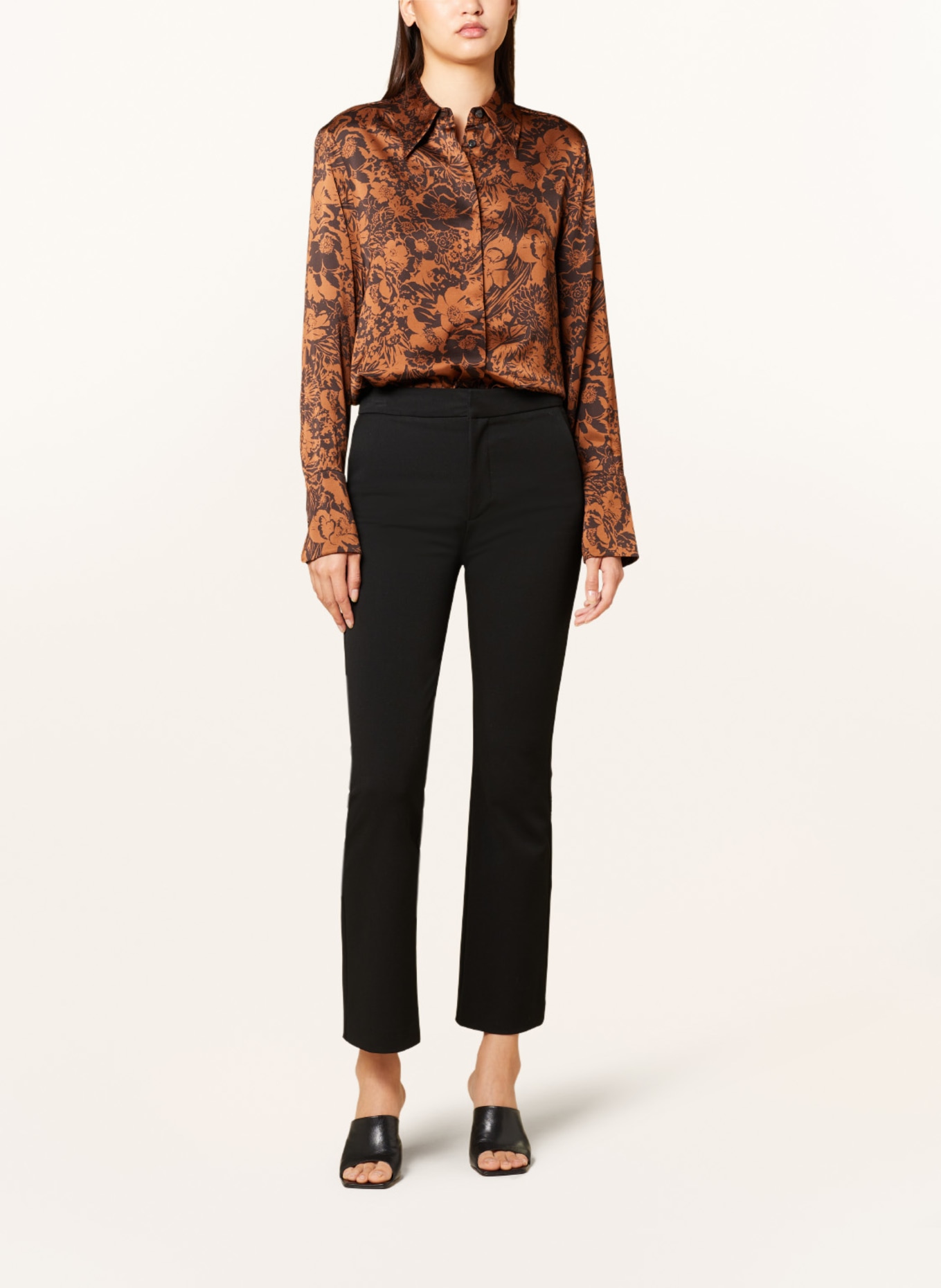 COS Satin shirt blouse, Color: BROWN/ DARK BROWN (Image 2)