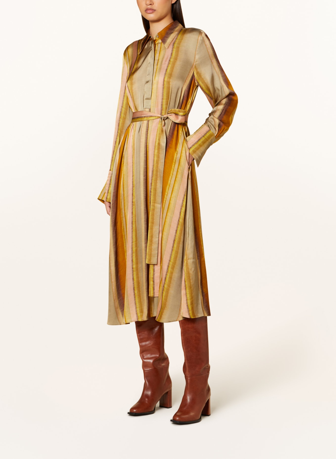 COS Satin dress, Color: BROWN/ YELLOW/ ROSE (Image 2)
