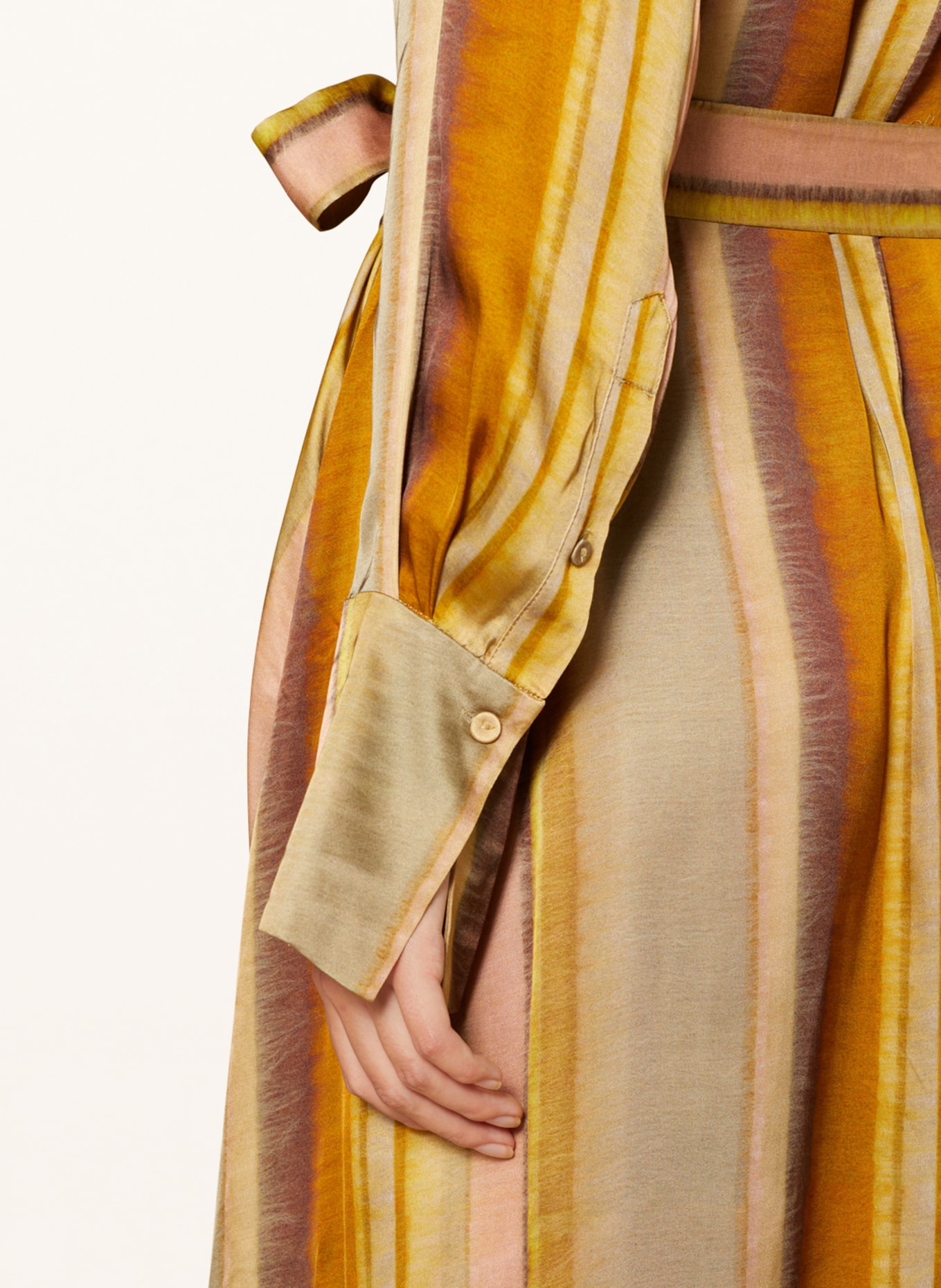 COS Satin dress, Color: BROWN/ YELLOW/ ROSE (Image 4)