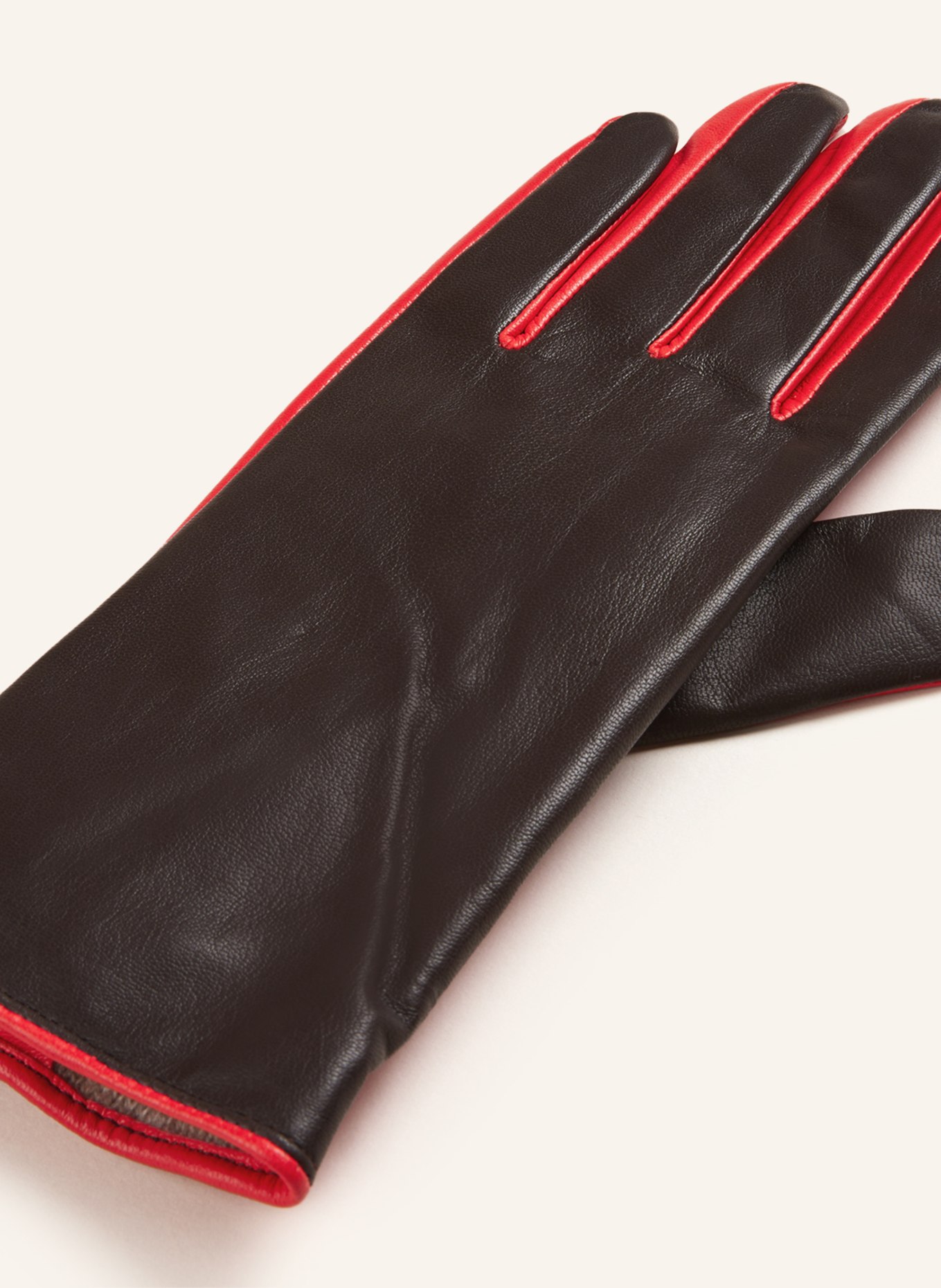 COS Leather gloves, Color: RED/ DARK BROWN (Image 2)