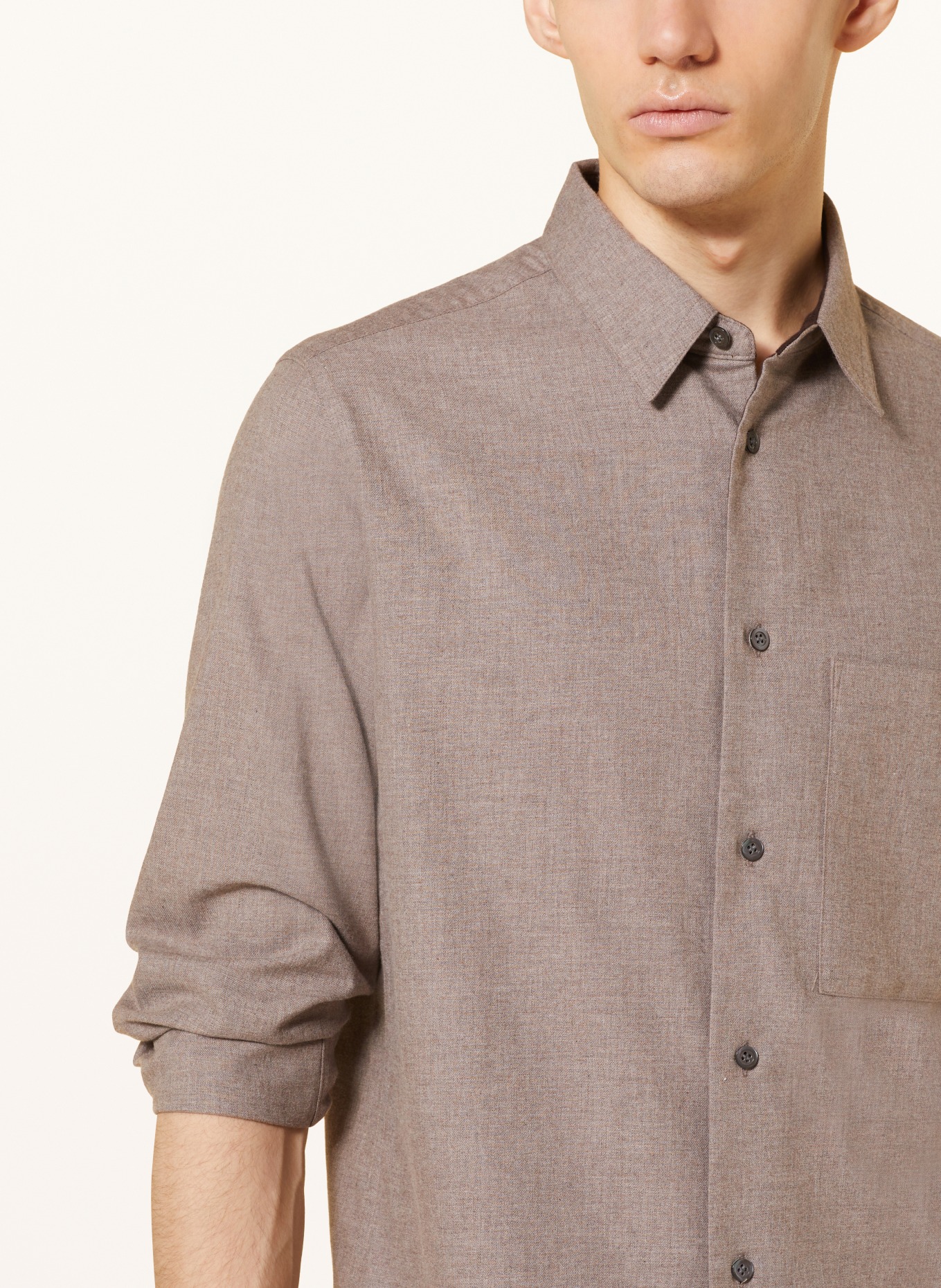 COS Flannel shirt regular fit, Color: TAUPE (Image 4)