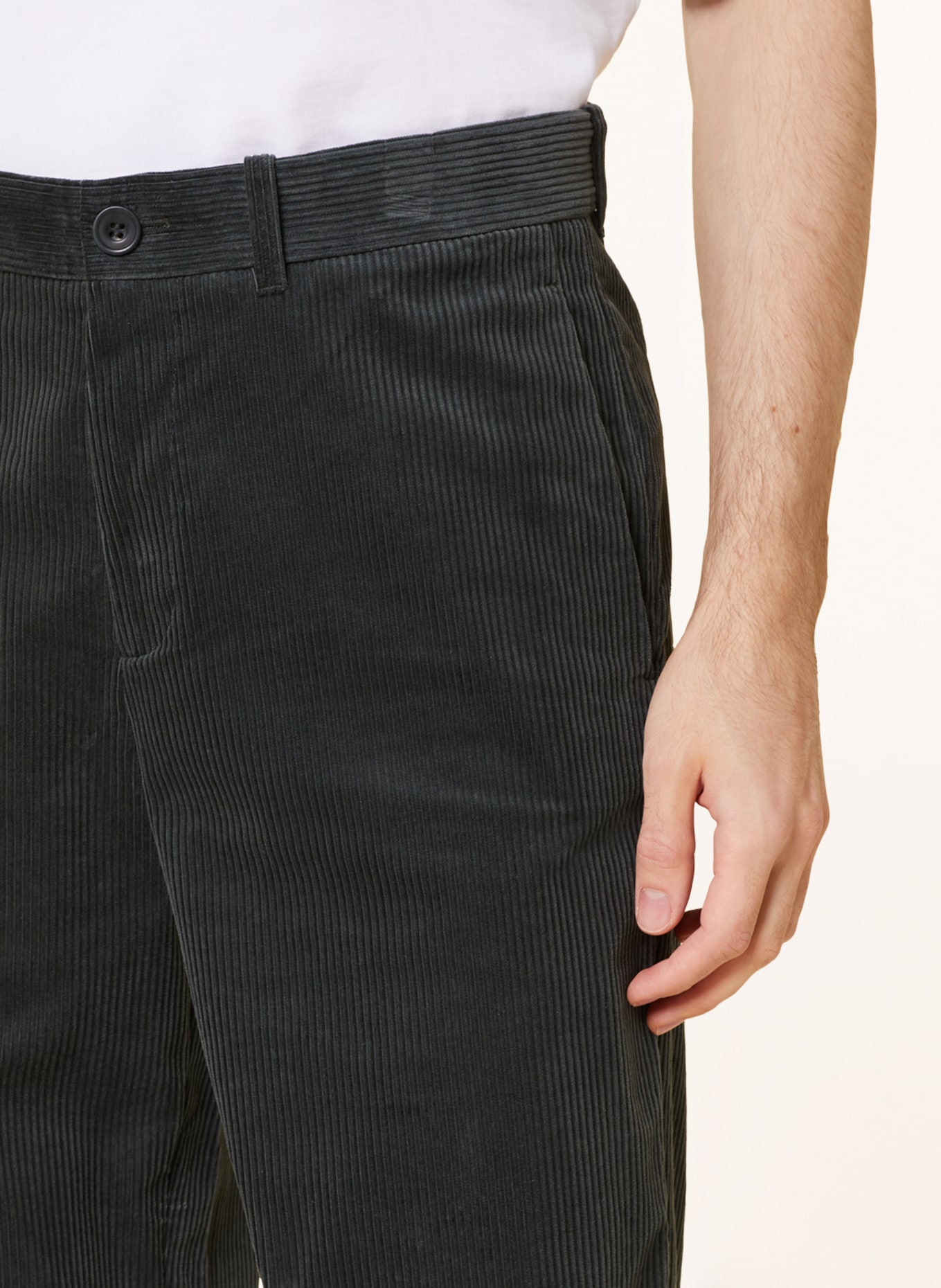 COS Spodnie sztruksowe regular fit, Kolor: PETROL (Obrazek 5)
