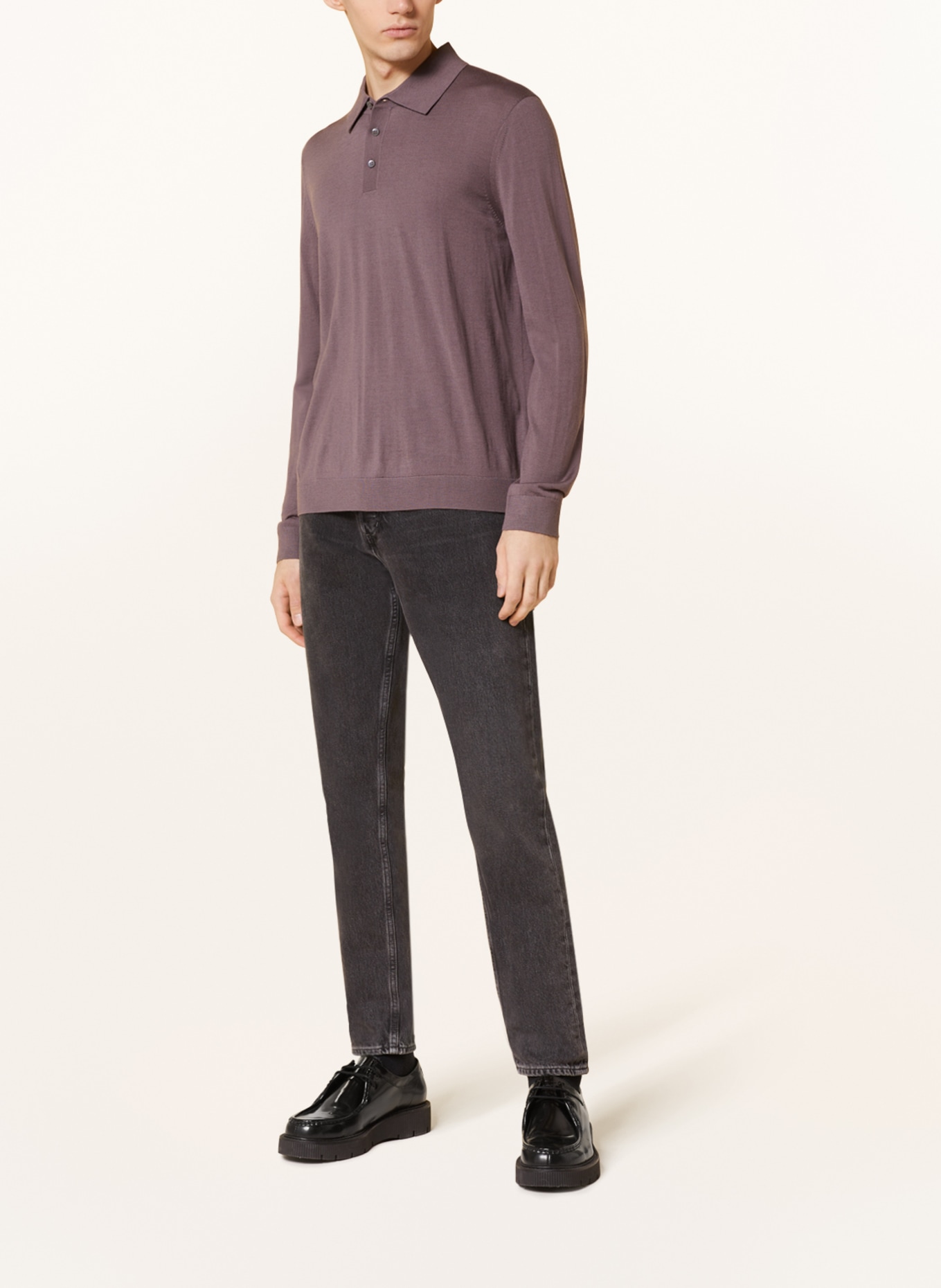 COS Knitted polo shirt, Color: LIGHT PURPLE (Image 2)