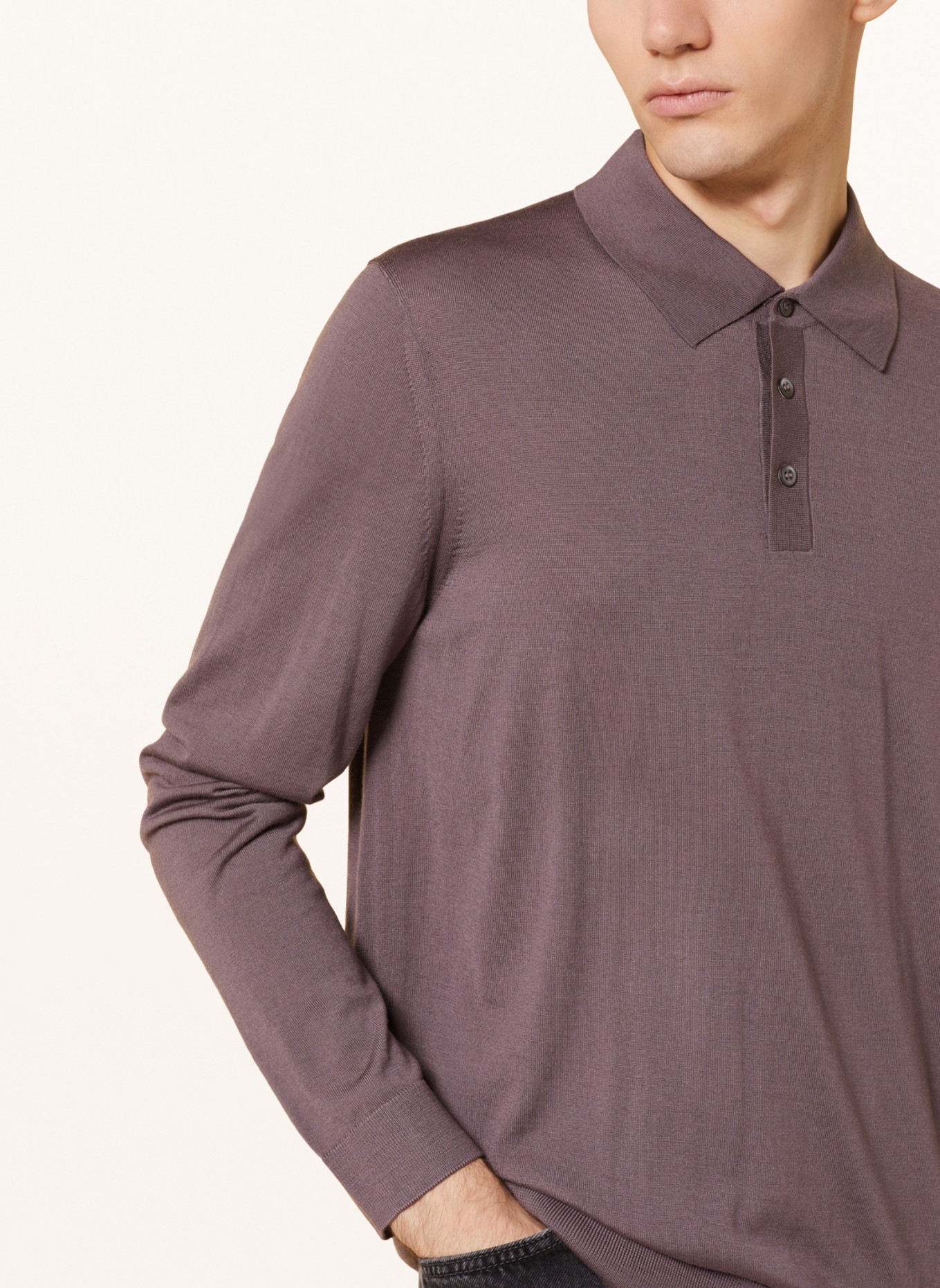 COS Knitted polo shirt, Color: LIGHT PURPLE (Image 4)
