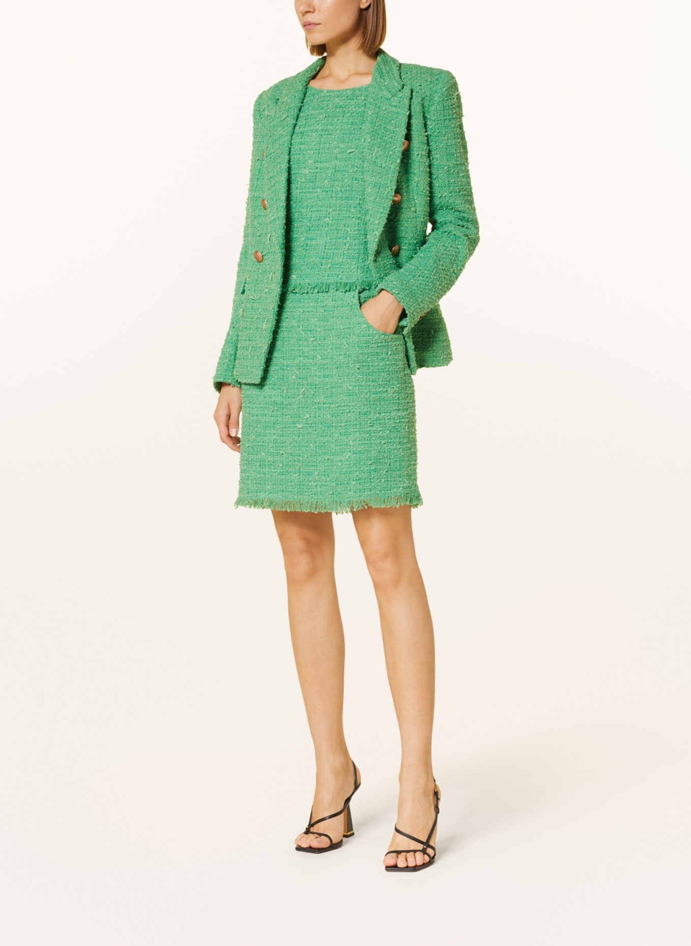 NVSCO Tweed-Kleid, Farbe: GRÜN (Bild 2)