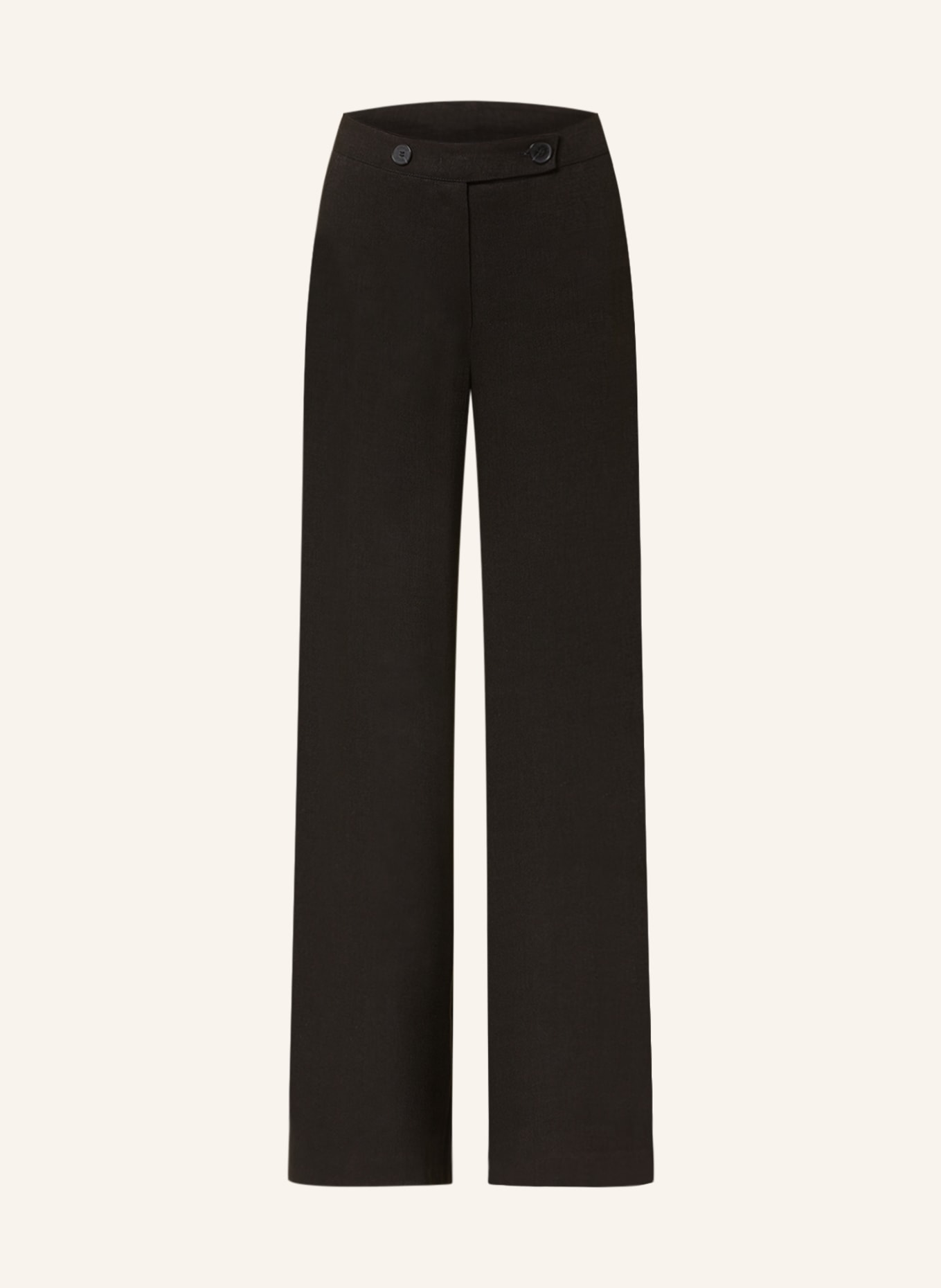 NVSCO Wide leg trousers with linen, Color: BLACK (Image 1)