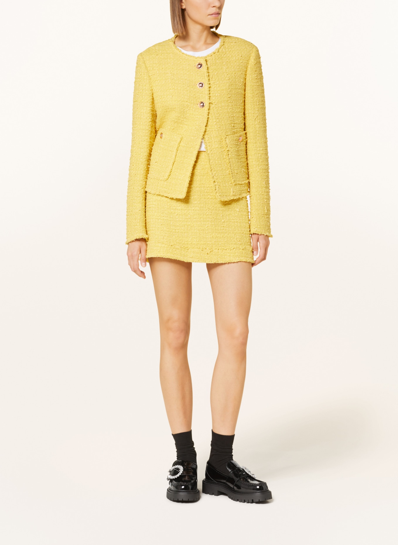NVSCO Boxy jacket in tweed, Color: YELLOW (Image 2)