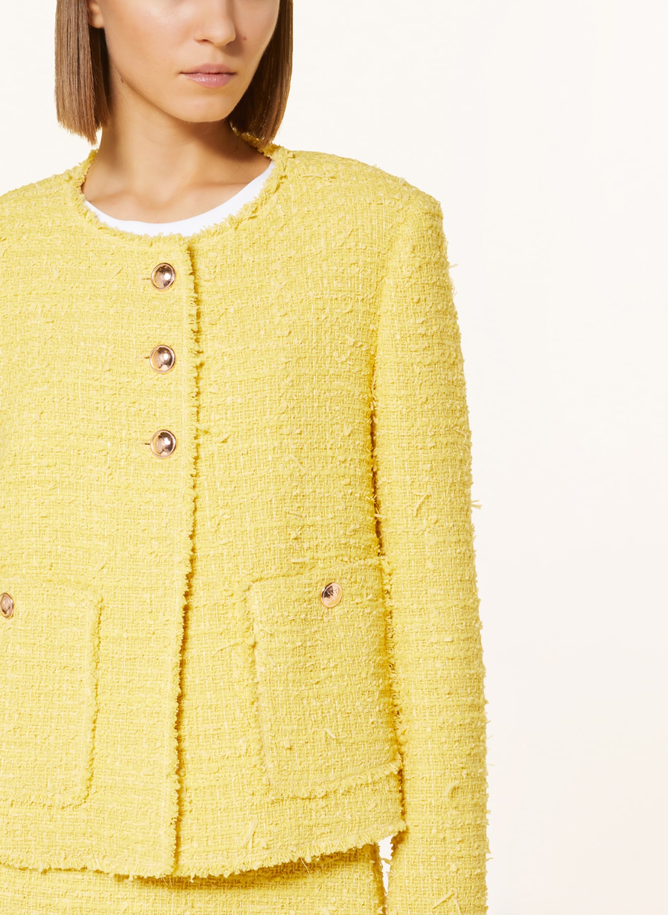 NVSCO Boxy jacket in tweed, Color: YELLOW (Image 4)