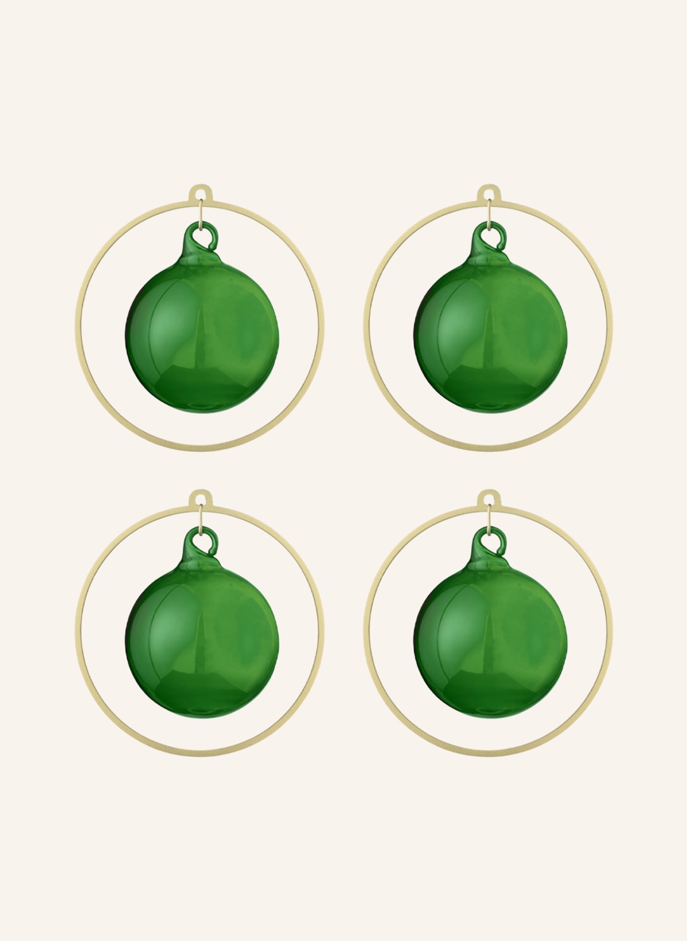 blomus 4er-Set Dekoanhänger KITAI: GRÜN / GOLD