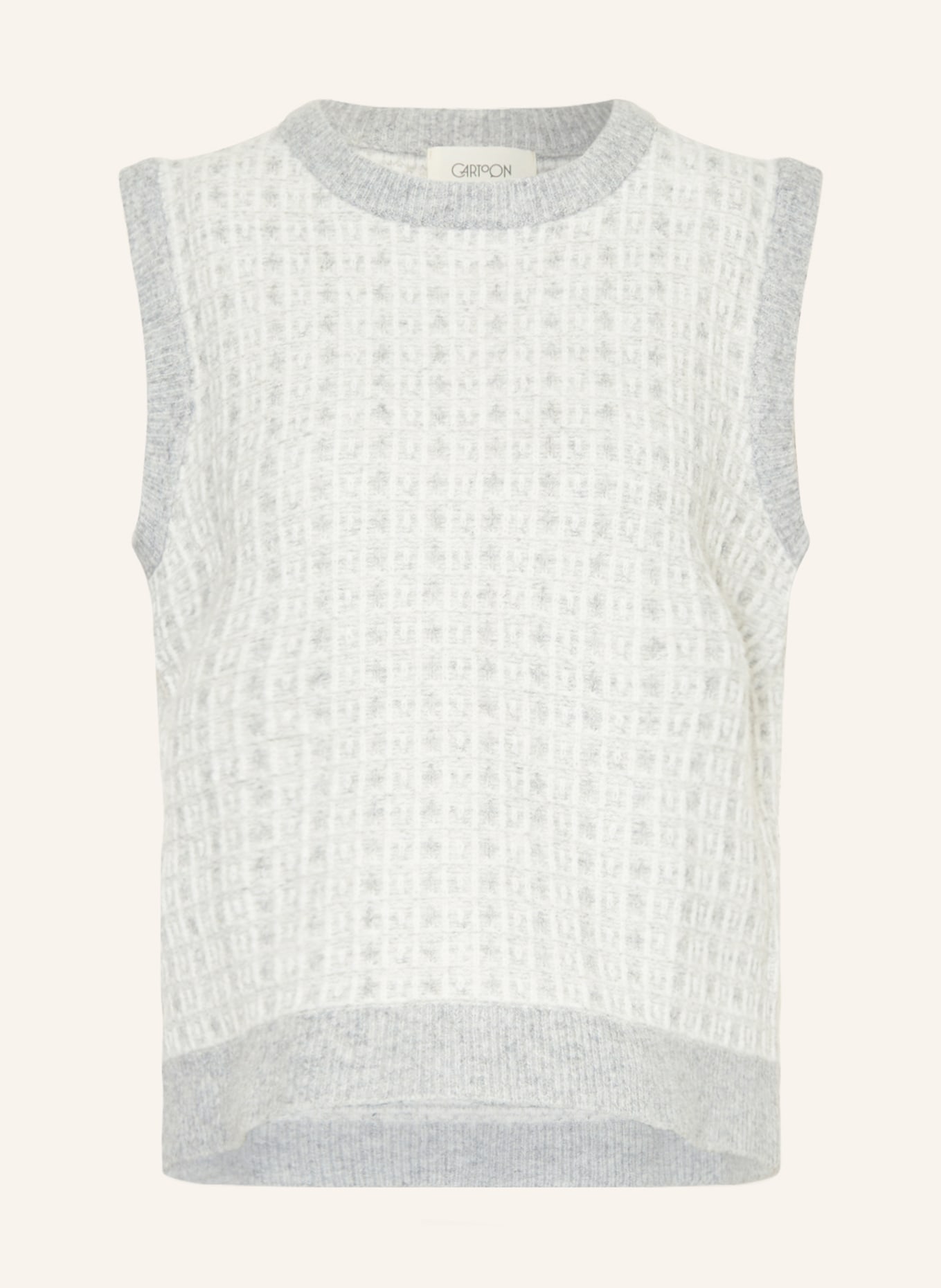 CARTOON Sweater vest, Color: LIGHT GRAY/ CREAM (Image 1)