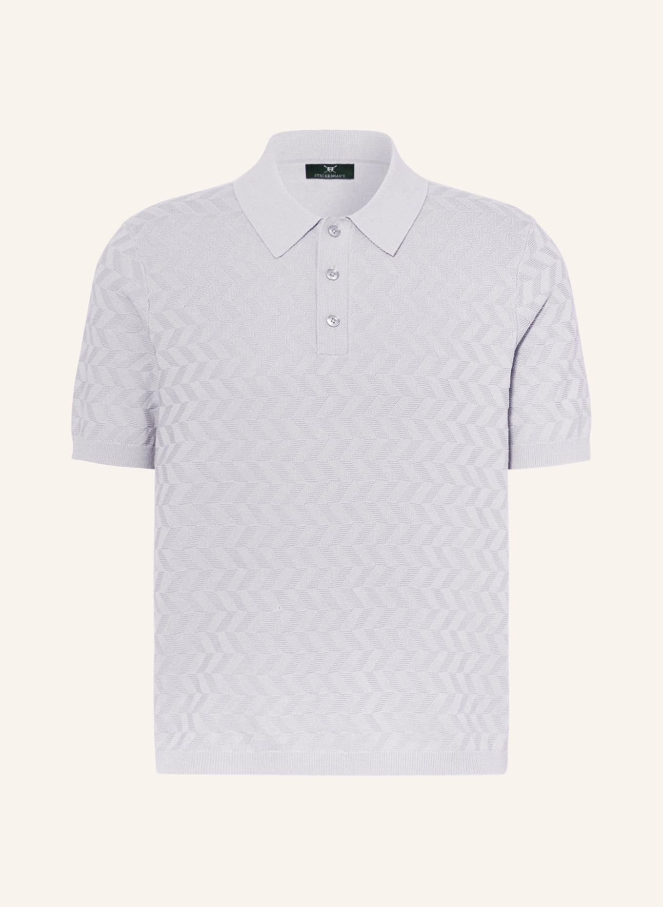 STROKESMAN'S Knitted polo shirt, Color: LIGHT GRAY (Image 1)